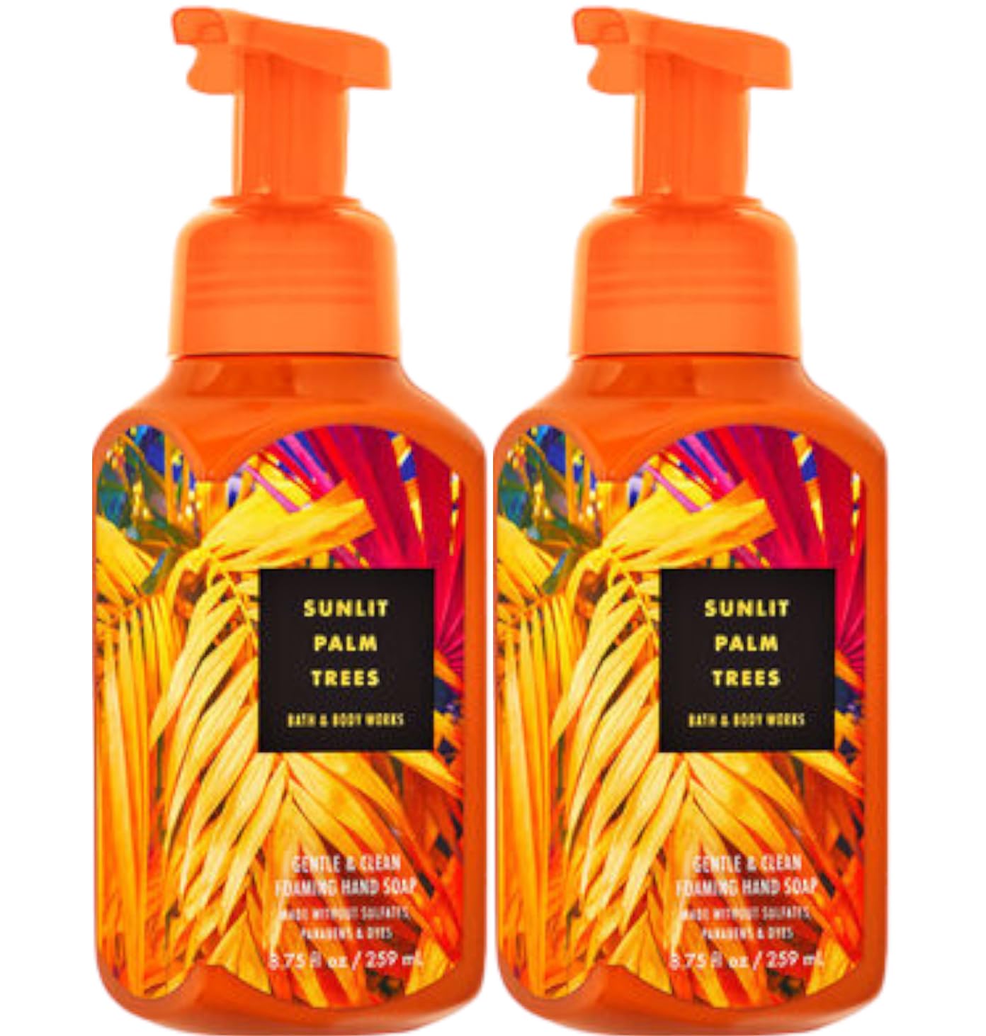 Bath and Body Works Gentle & Clean Foaming Hand Soap 8.75oz 2-Pack - Sunlit Palm Trees Scent | Moisturizing Hand Wash for Dry Skin | Perfect for Bathroom, Kitchen & Office Use