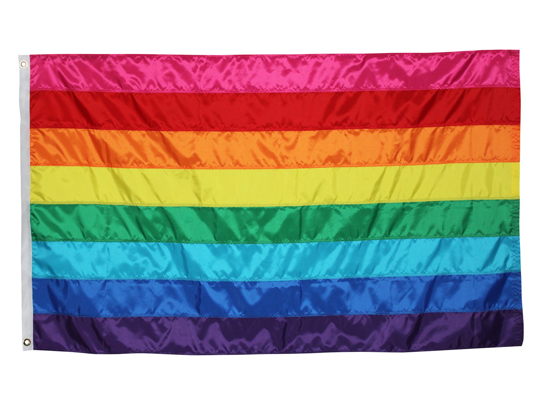 3x5 Foot Historic Pride Rainbow Flag with Sewn Stripes & Brass Grommets - Durable Outdoor LGBTQ+ Banner for Parades, Events & Home Decor