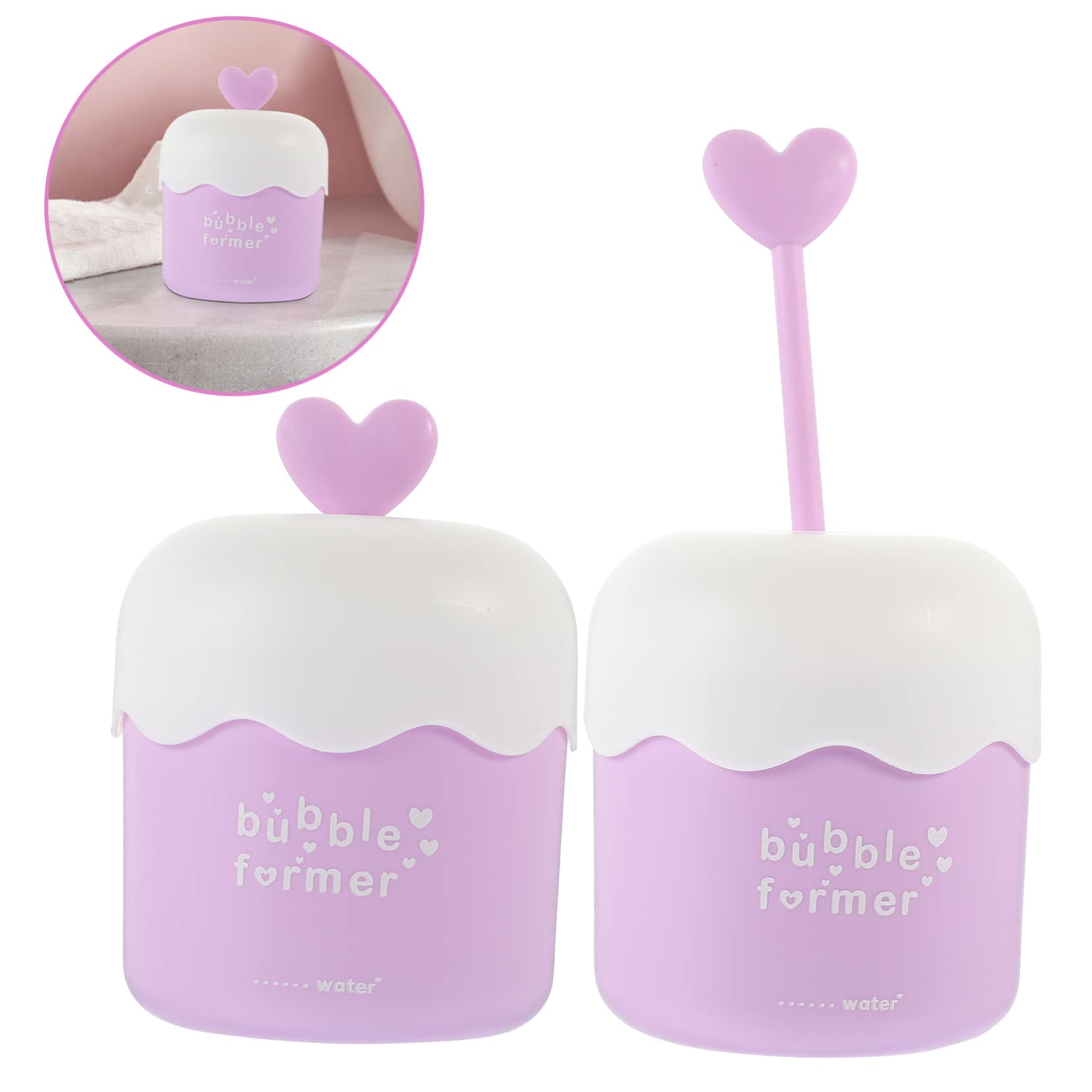 DOITOOL 2 Pack Portable Facial Foam Bubble Maker Cup - Macaron Color Press Foam Dispenser for Gentle Face Wash | Perfect for Daily Skincare Routine & Travel Essentials