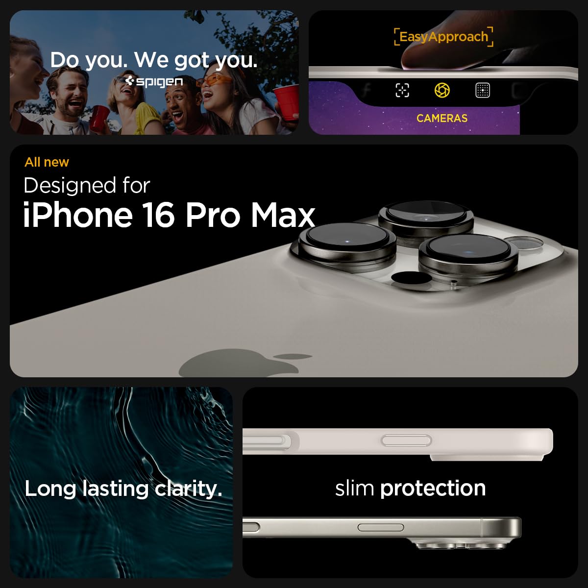 Spigen Ultra Hybrid Case for iPhone 16 Pro Max - Shockproof Clear Protective Cover with Military-Grade Protection | Compatible with Apple iPhone 16 Pro Max (2024) in Natural Titanium | Perfect for Daily Use, Travel & Outdoor Activities