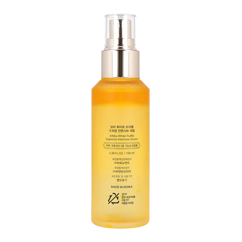 d'Alba White Truffle Supreme Intensive Serum 50ml/100ml - Anti-Aging Facial Treatment for Glowing Skin - Perfect for Night Routine & Daily Skincare Regimen