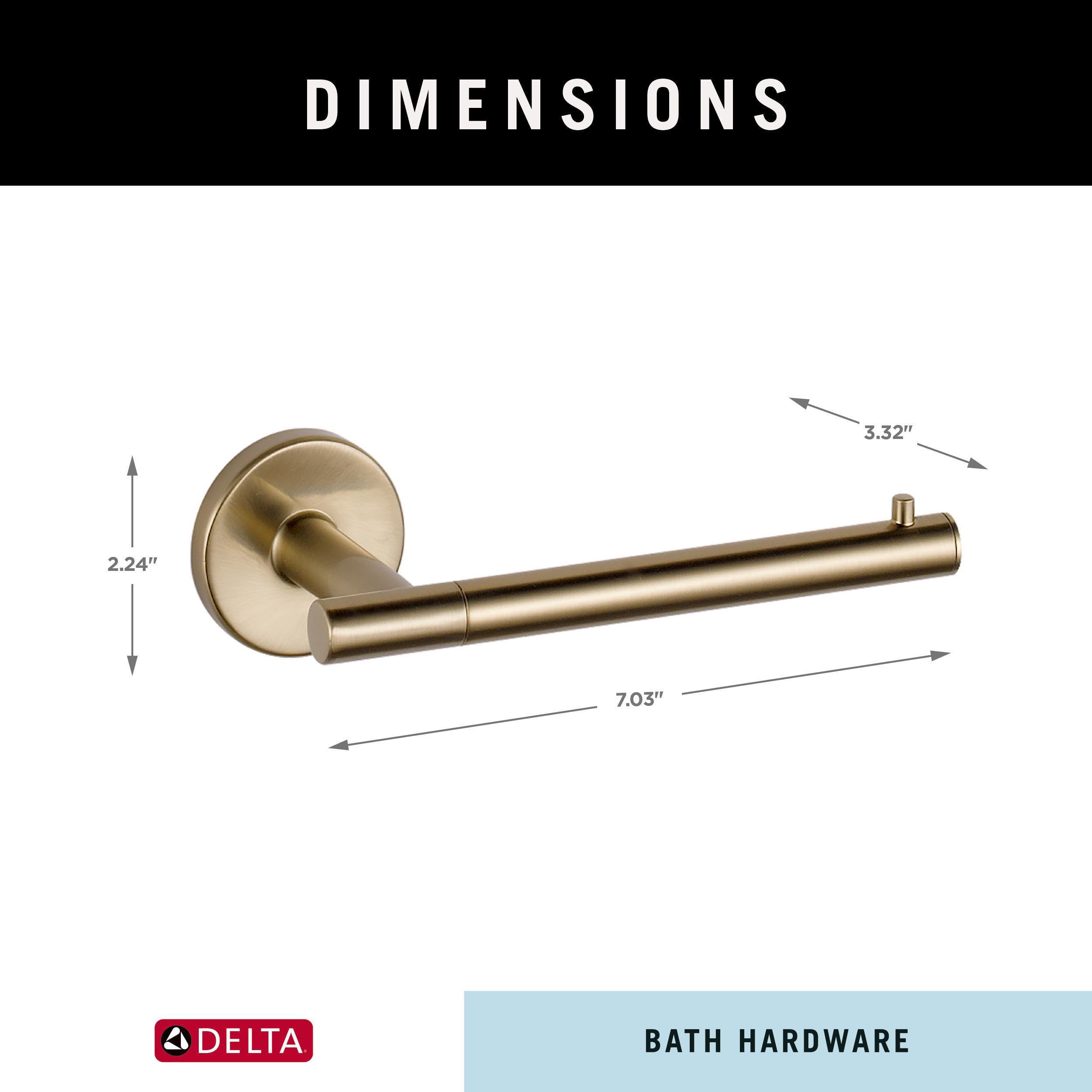Delta Trinsic 1-Pack Champagne Bronze Toilet Paper Holder - Single Post Wall Mount Tissue Roll Holder for Bathroom Organization - Durable Bathroom Accessories for Home, Apartment & Office (75950-CZ)