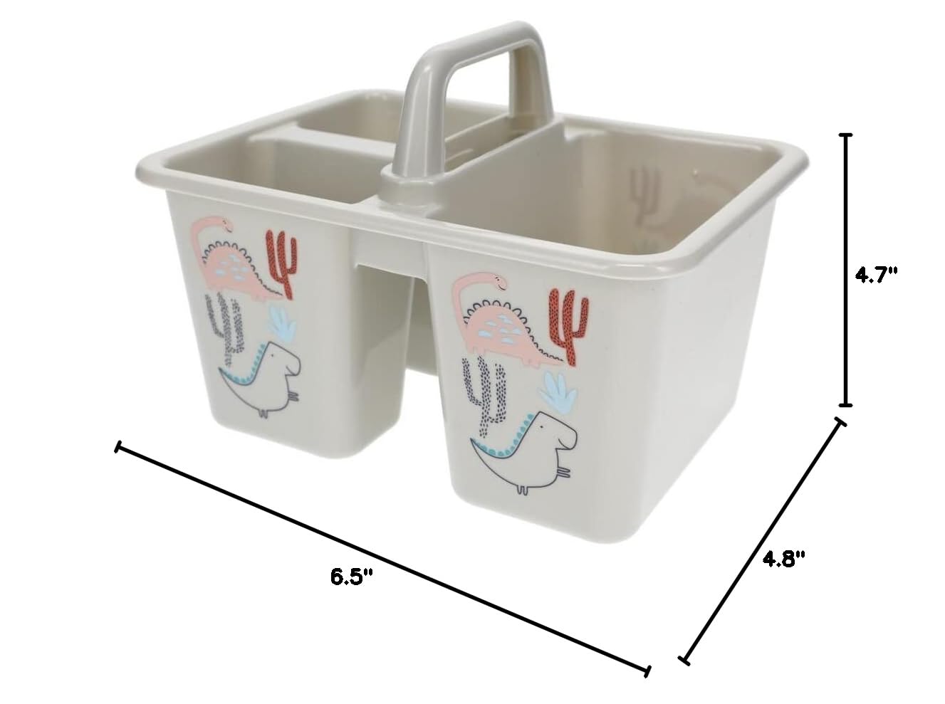 COT Small Pastel Colors Printed Craft Caddies - Classroom Caddy Organizer for School Supplies, Art Teachers, Pre-k to 12 - Multipurpose Storage Bins with Handle for Kids Rooms, Office & Homeschool (Set of 4, 6.5x4.8x4.7 in)