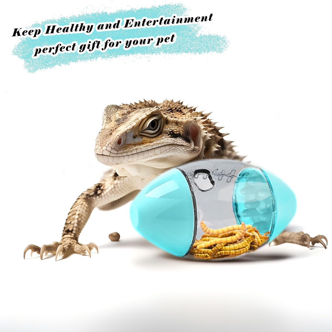 Premium Lizard Feeder Toy Ball - Interactive Bearded Dragon Enrichment Toy for Reptiles, Geckos & Small Pets | Stimulating Foraging Activity, Exercise & Mental Engagement | Ideal for Terrariums, Habitats & Playtime