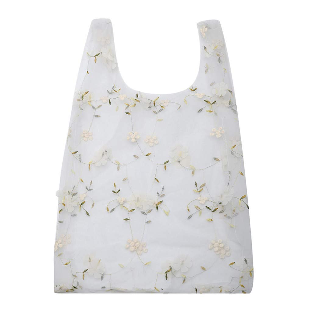 Eco-Friendly Reusable Grocery Bags - Foldable Flower Print Tote for Women & Men | Perfect for Shopping, Travel & Beach | Sustainable Fashion Gift