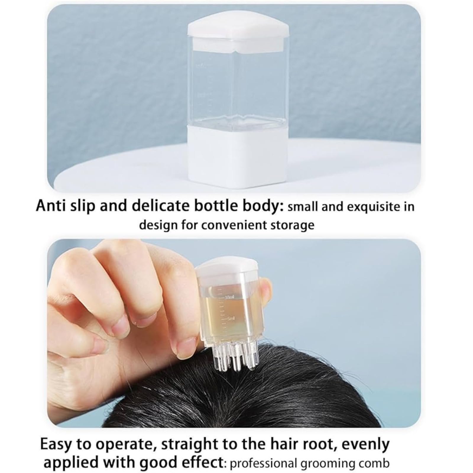 TAZLYN Hair Oil Applicator - Scalp Massager & Hair Growth Serum Dispenser (10ml) | Perfect for Deep Scalp Treatment, Hair Nourishment & Relaxing Massage at Home