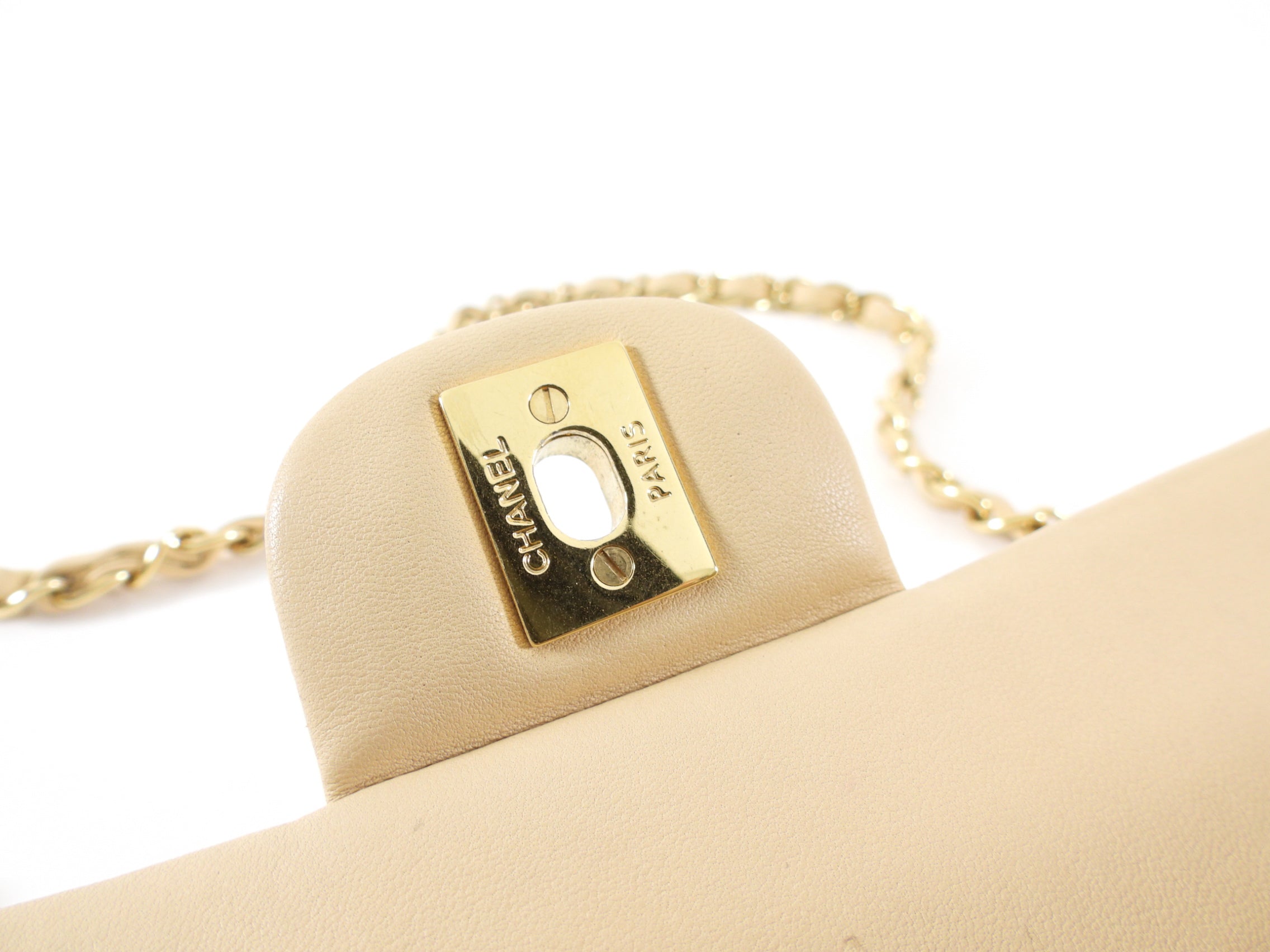 Chanel Beige Matte Lambskin Leather Medium Classic Double Flap Bag - Luxury Designer Handbag for Women, Perfect for Work, Evening Events & Everyday Use