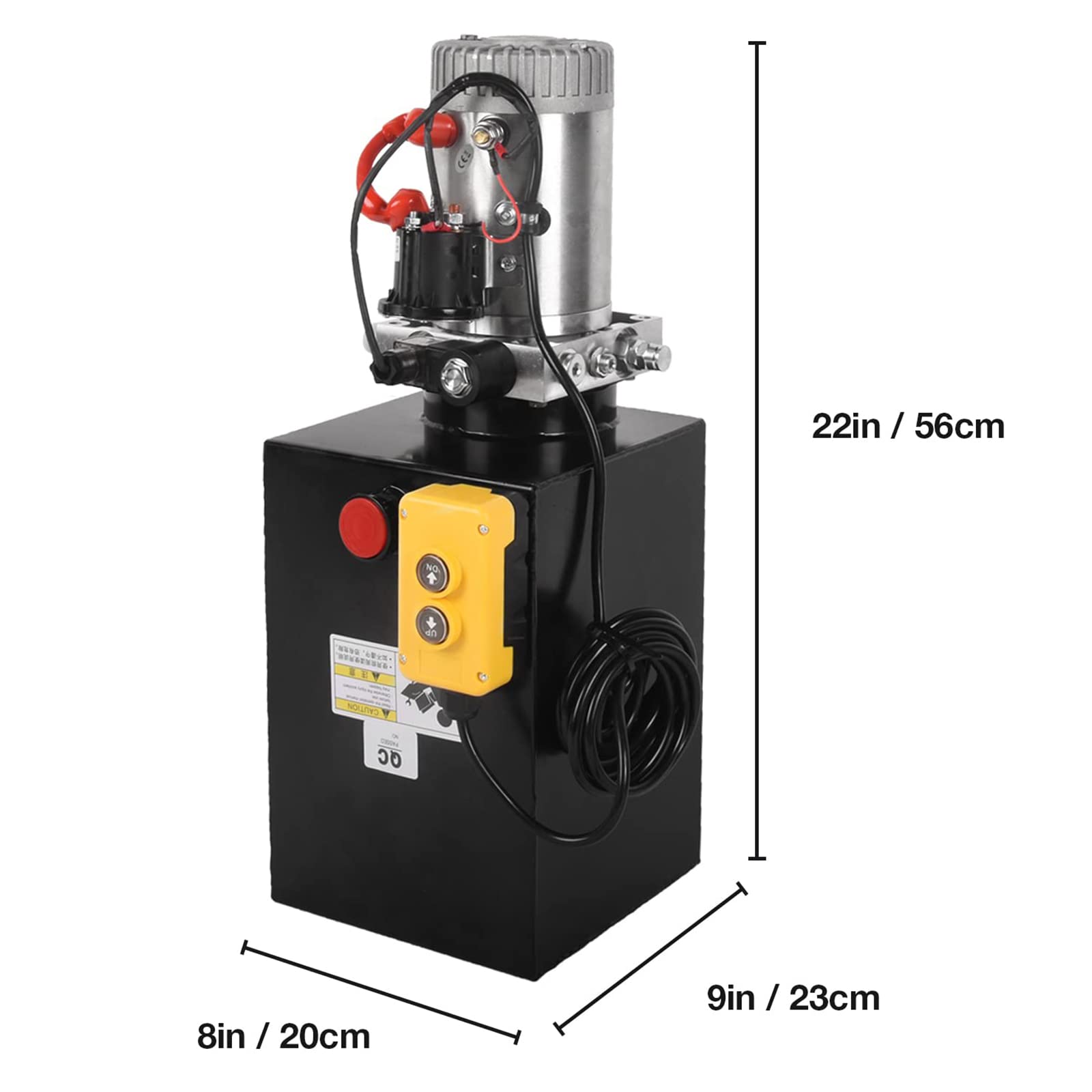 12V DC 13 Quart Hydraulic Power Unit - Single Acting Metal Reservoir Dump Trailer Pump with Wireless Remote Control for Car Lifting & Dump Trailers | Heavy Duty Hydraulic System for Towing, Construction & Farm Equipment