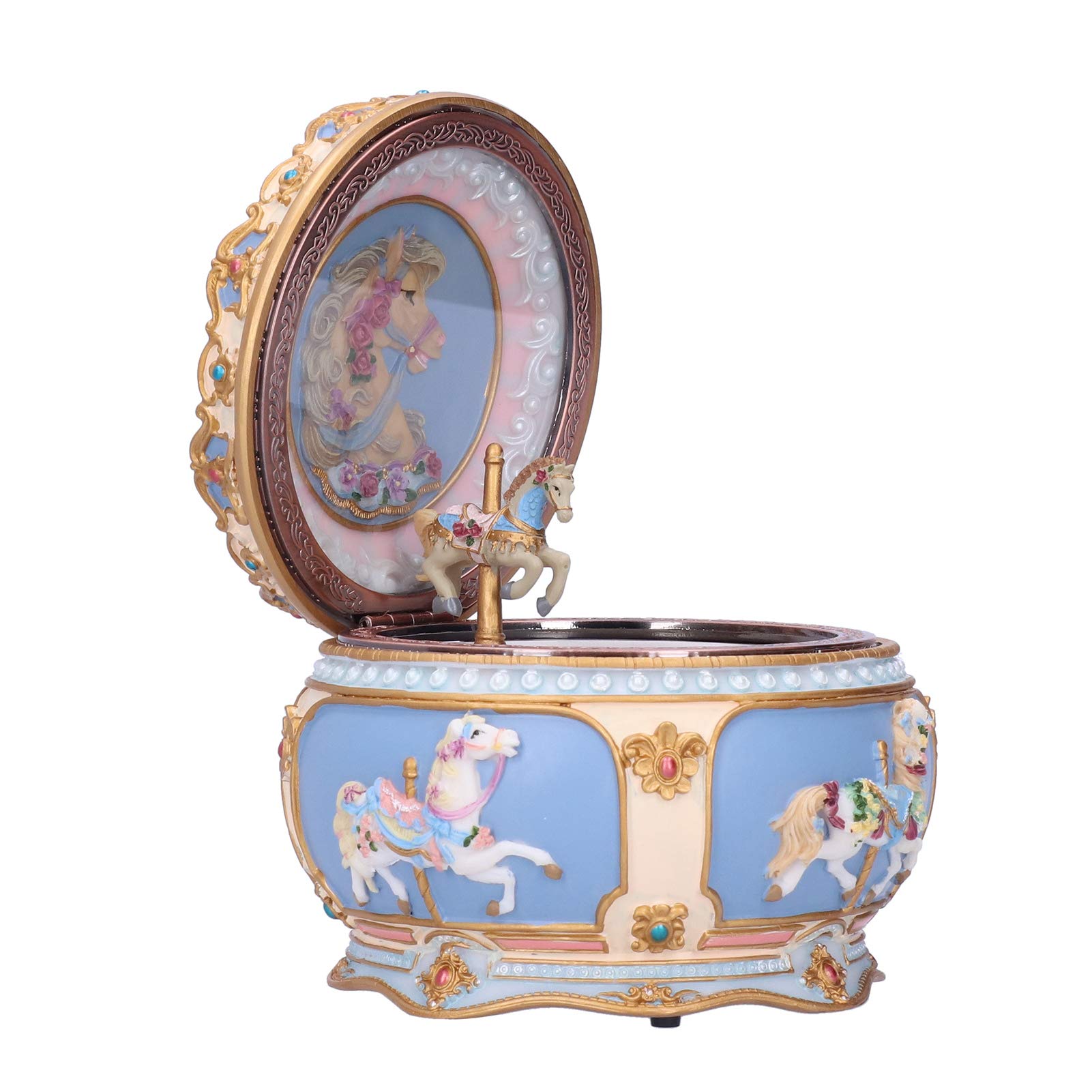 Beautiful LED Music Box Gift - Durable Resin Desktop Decor for Birthday Party, Anniversary, Wedding & Special Occasions | Romantic Night Light for Bedroom, Office Desk Decorations