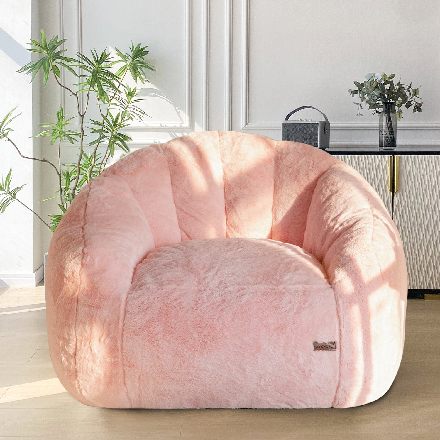 MAXYOYO Giant Bean Bag Chair - Oversized Faux Fur Shell Design with Premium Filler | Ultra Comfortable Lounge Chair for Living Room, Bedroom, Game Room & Dorm