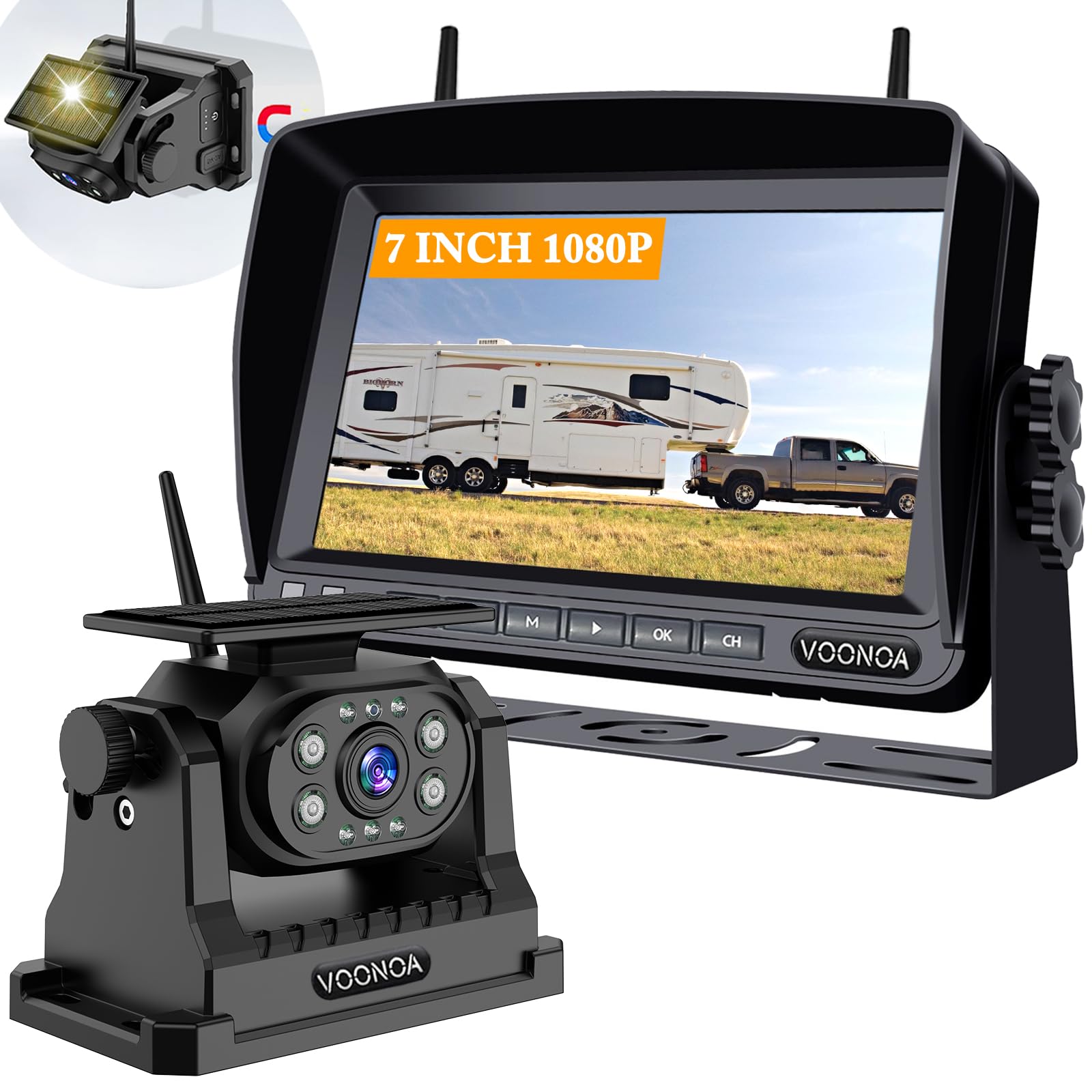 Wireless Magnetic Backup Camera with 7