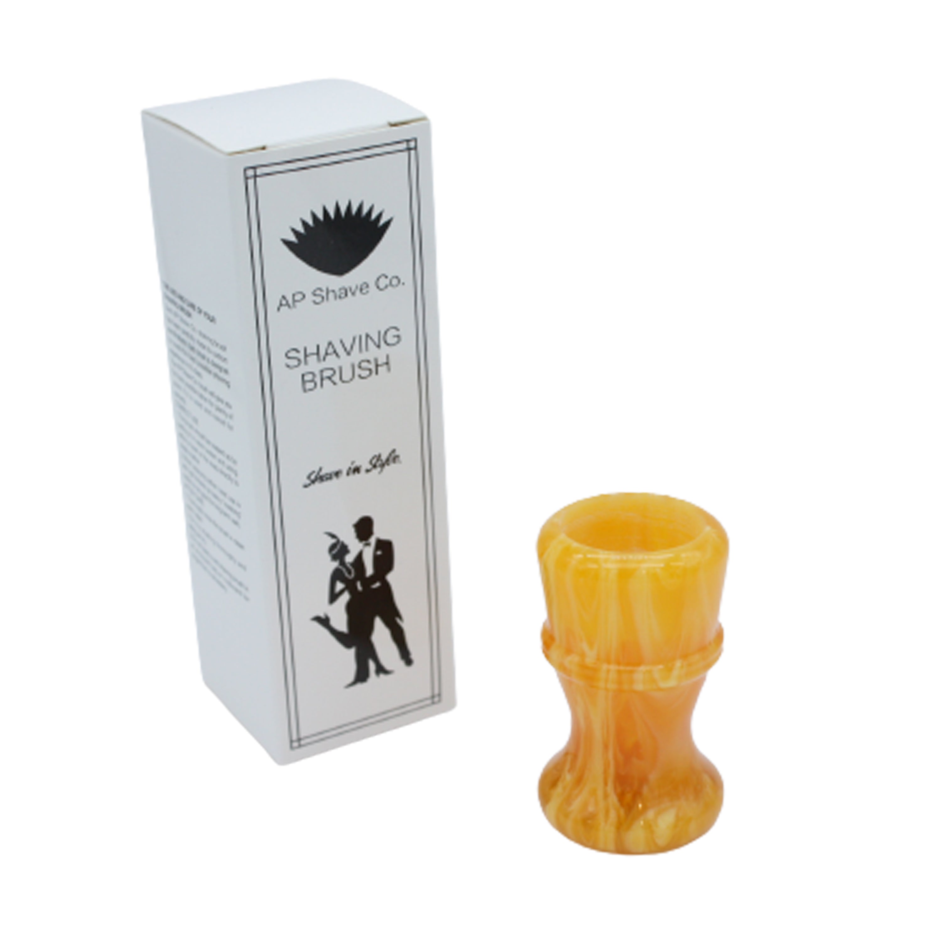 Premium Amber Handcrafted Shaving Brush Handle for Men - Fits 24mm & 26mm Knots - Luxury Wet Shaving & Grooming Essential for Barbershop & Home Use