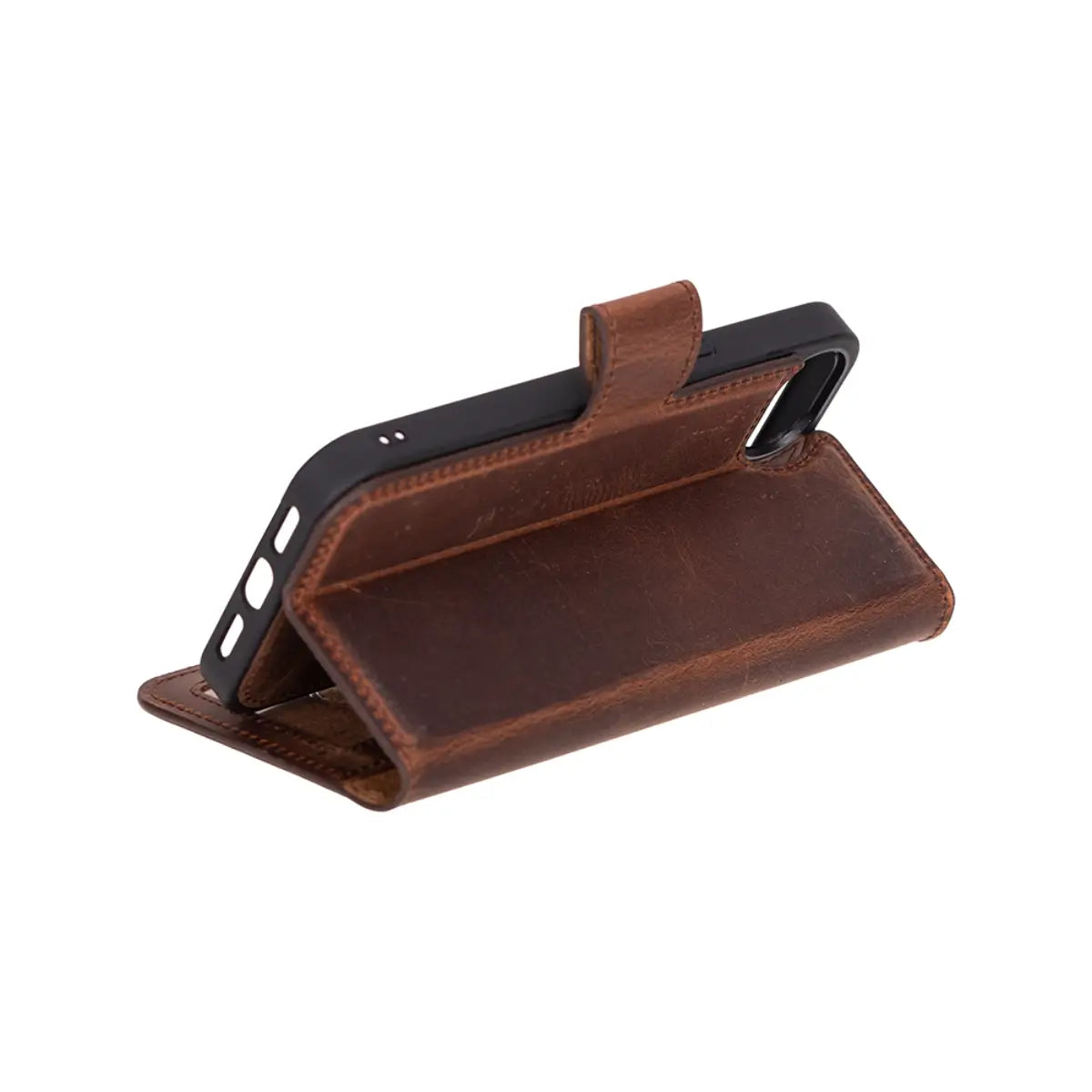 Vintage Brown Leather Wallet Case for iPhone 16 - Slim RFID Blocking Phone Cover with Card Slots | Perfect for Everyday Use, Travel & Business Professionals