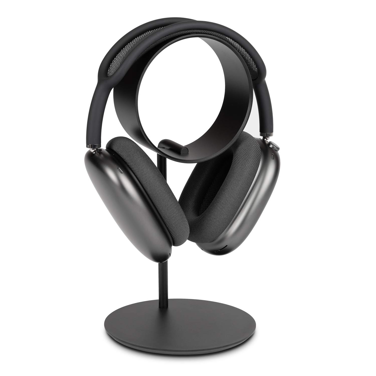 Premium Aluminum Headphone Stand - Zero Infinity Support Design for AirPods Max & Over-Ear Headphones | No Crease, Durable & Stylish | Perfect for Home Office, Gaming Setup & Studio Use (Black)