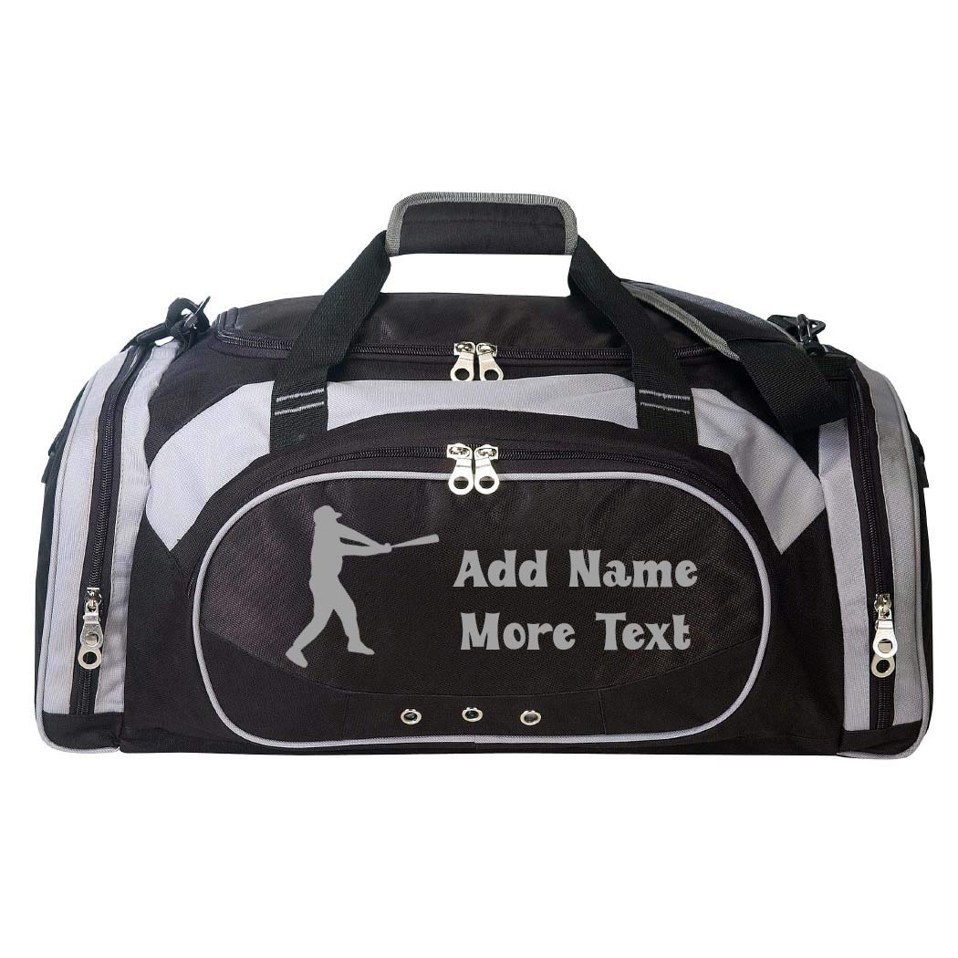Custom Personalized Sports Duffel Bag with Name & Text - Baseball Gear Bag for Travel, Gym, and Team Sports Equipment Storage