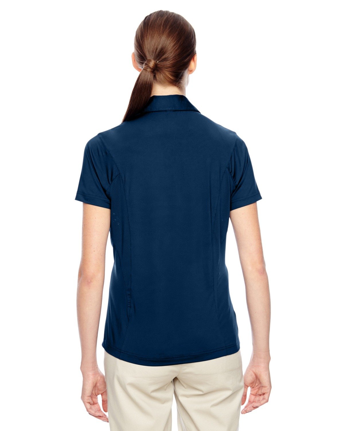 TEAM 365 Women's Performance Polo Shirt - Moisture Wicking, Breathable Golf & Tennis Top - Large Size in Sport Dark Navy - Perfect for Workouts, Golfing and Casual Wear