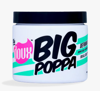 THE DOUX Big Poppa Defining Gel - Strong Hold Styling Gel for Curly & Coily Hair - Perfect for Twist Outs, Braid Outs & Defined Curls