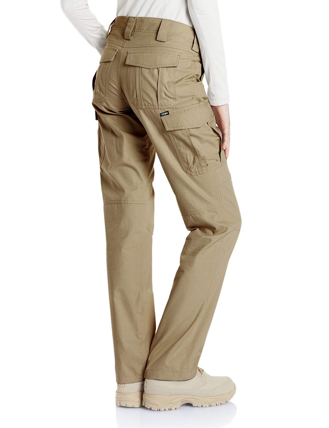 CQR Women's Tactical Pants - Stretchable Ripstop Water Resistant Work Pants with Multiple Pockets for Outdoor Hiking, Camping & Everyday Wear