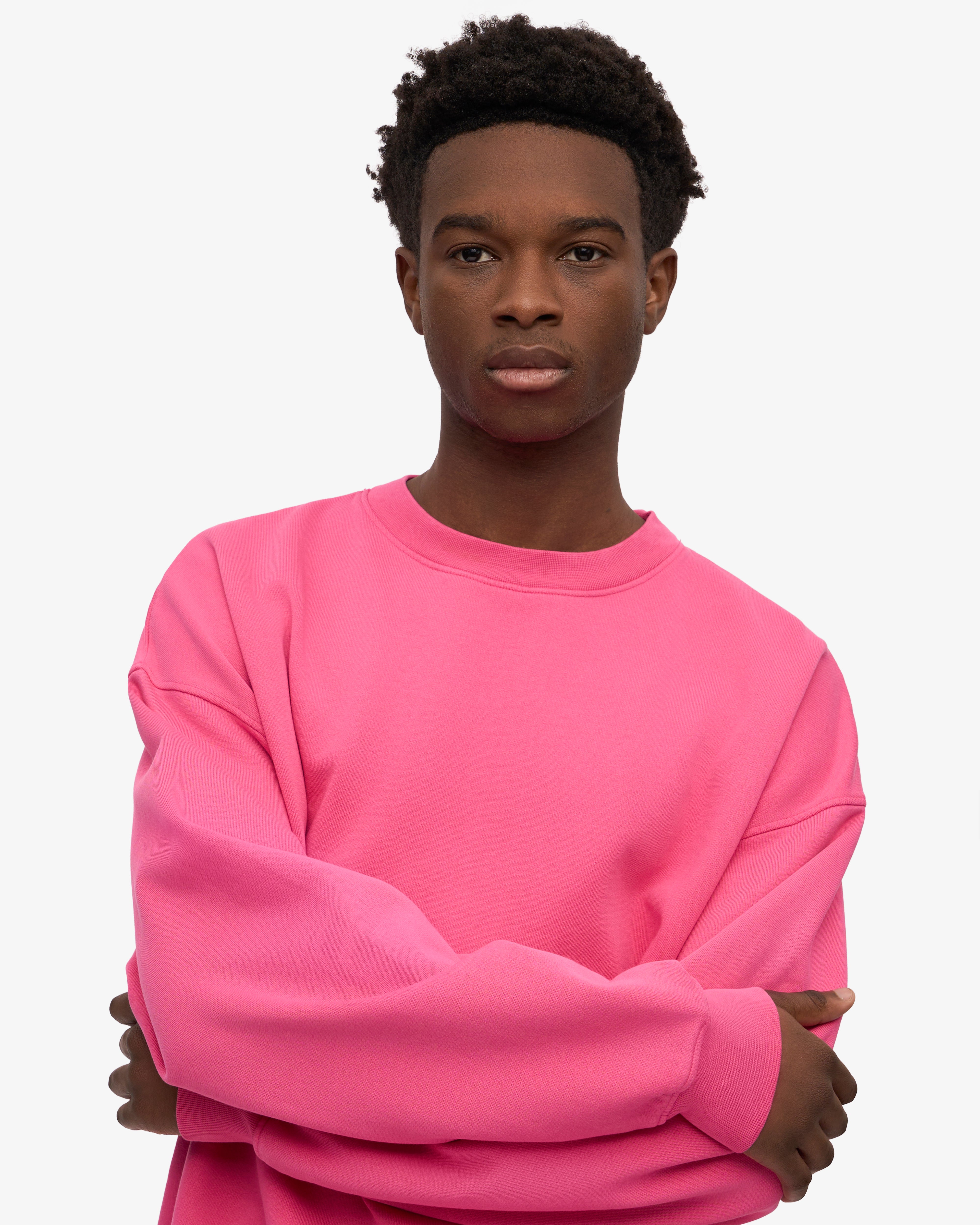 Organic Oversized Crewneck Sweatshirt - Bubblegum Pink | Soft & Comfortable Women's Loungewear for Casual Wear & Relaxing at Home
