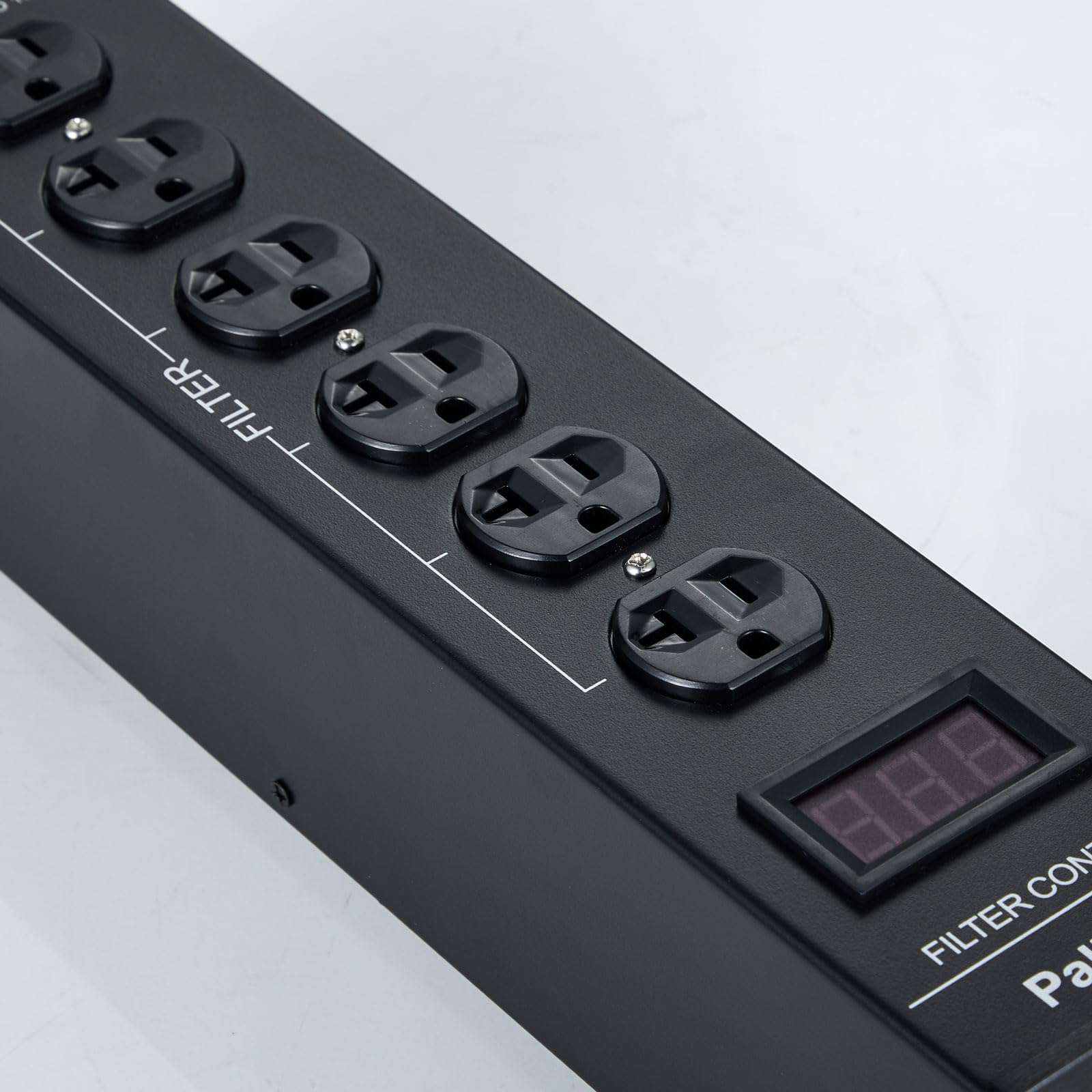 Premium 4-Outlet AC Power Conditioner with LCD Display - EMI/RFI Noise Filter for HiFi Audio Systems, CD Players, TVs & Home Theater - Black | Perfect for Audiophiles & Home Entertainment Setups