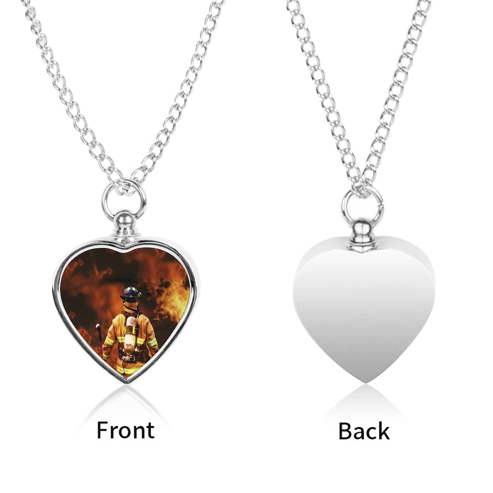 **Firefighter-Themed Pet Cremation Jewelry - Memorial Urn Necklace for Cat & Dog Ashes - Keepsake Pendant for Pet Loss Remembrance - Perfect for Pet Owners, Grieving Families & Memorial Services**