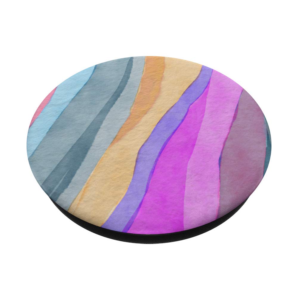 Rainbow Watercolor Abstract Art PopSockets PopGrip - Swappable Phone & Tablet Grip for iPhone, Samsung | Vibrant Phone Accessory for Artists, Students & Office Use
