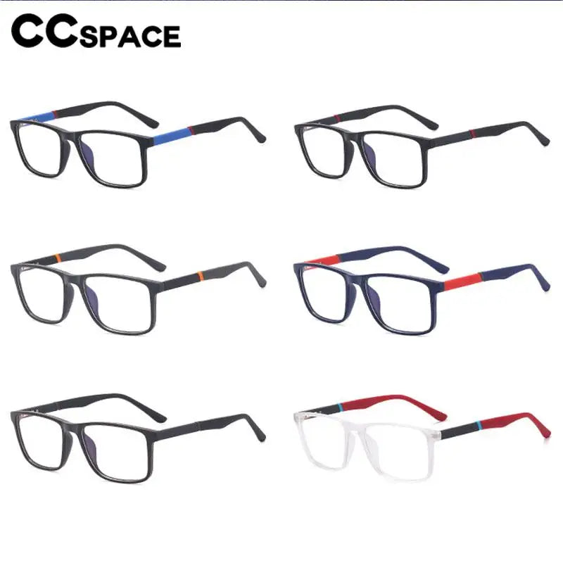 CCspace Unisex Full Rim Square TR90 Titanium Eyeglasses Frame 57307 - Lightweight & Durable Glasses for Work, Reading & Everyday Wear