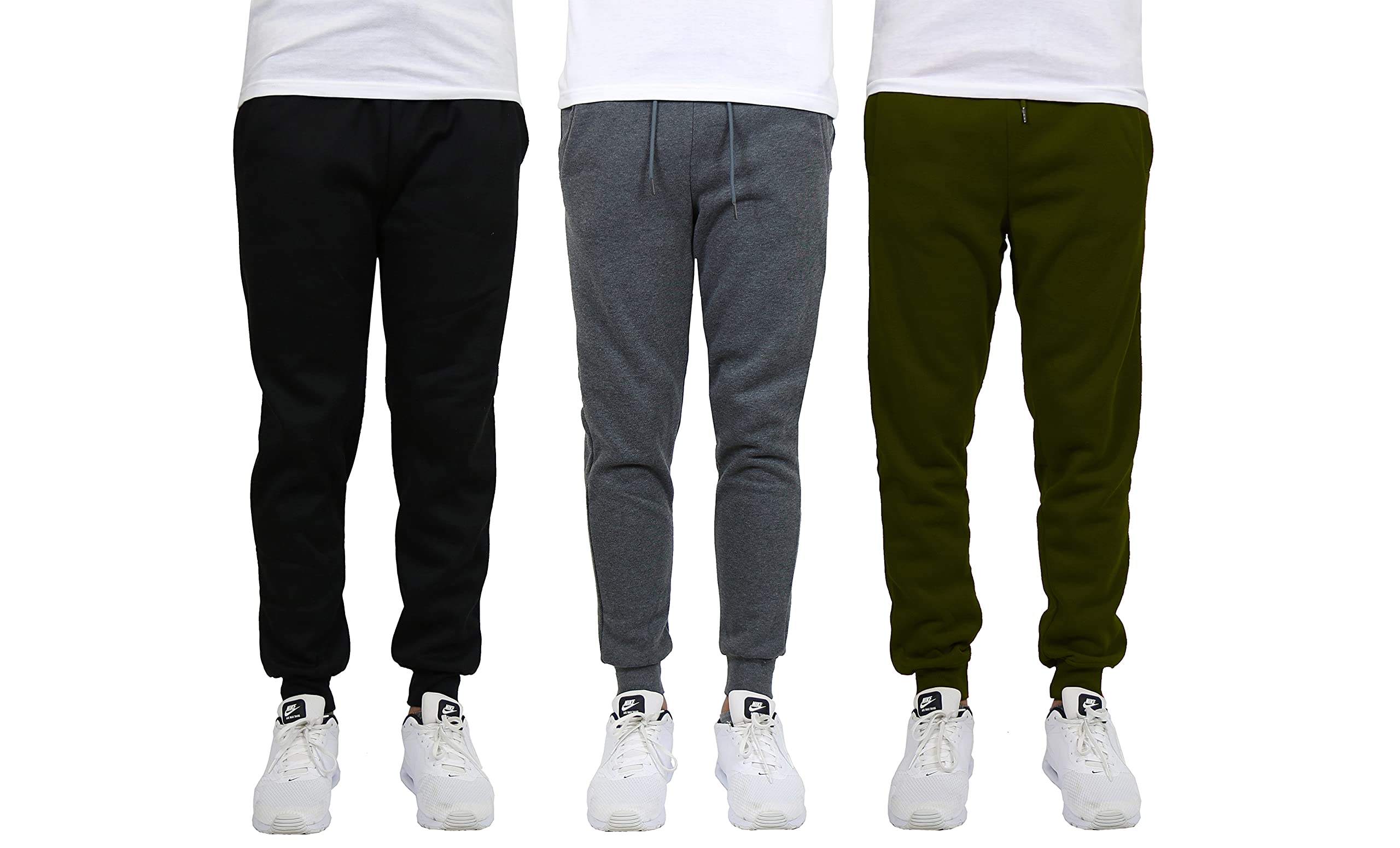 Harvic Men's Fleece Jogger Sweatpants 3-Pack - Soft Comfortable Athletic Pants for Running, Lounge & Workout - Galaxy Collection