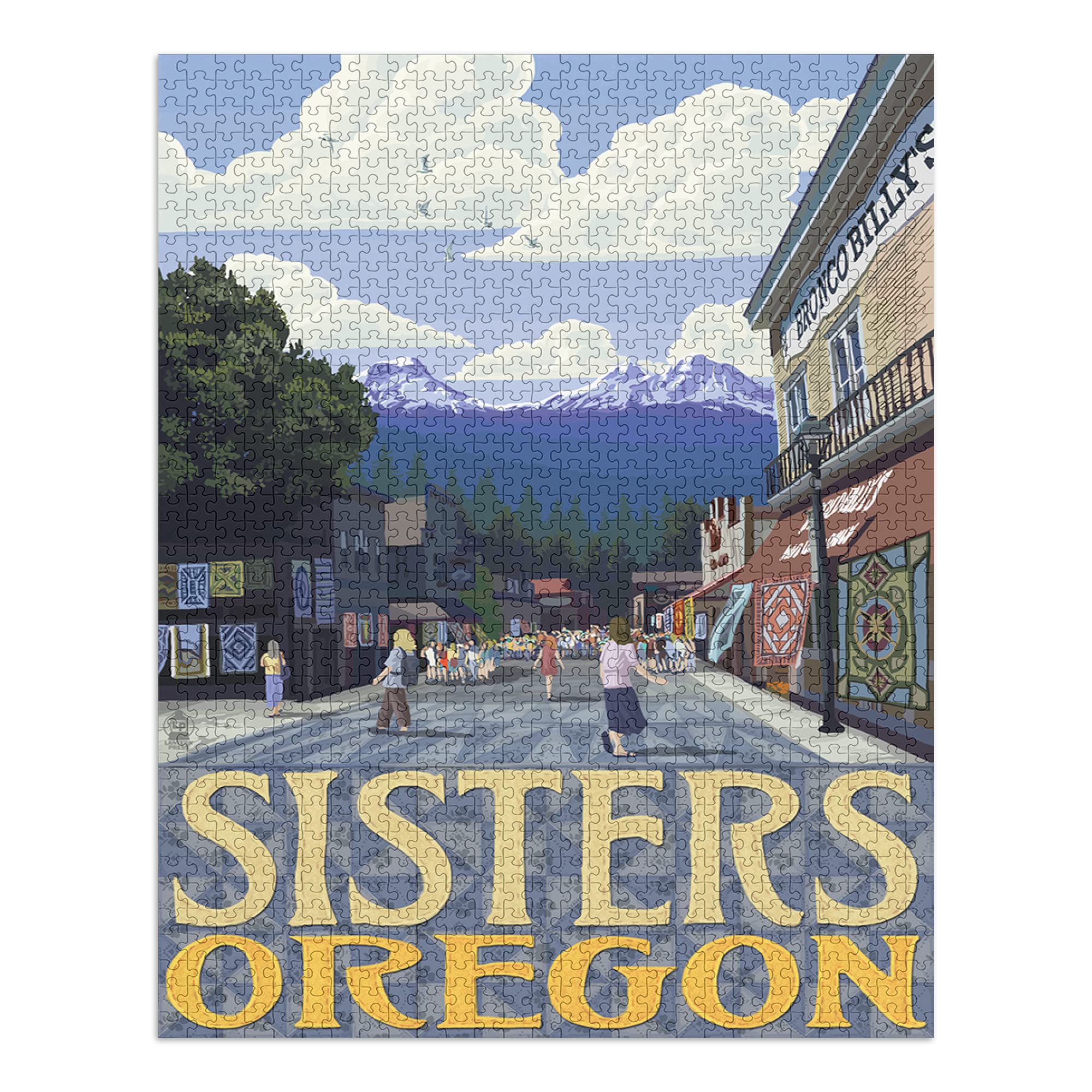 1000 Piece Jigsaw Puzzle - Sisters Oregon Town & Mountain Scenery - 19x27 Challenging Puzzle for Adults & Family - Made in USA | Perfect for Family Game Nights, Stress Relief & Home Decor
