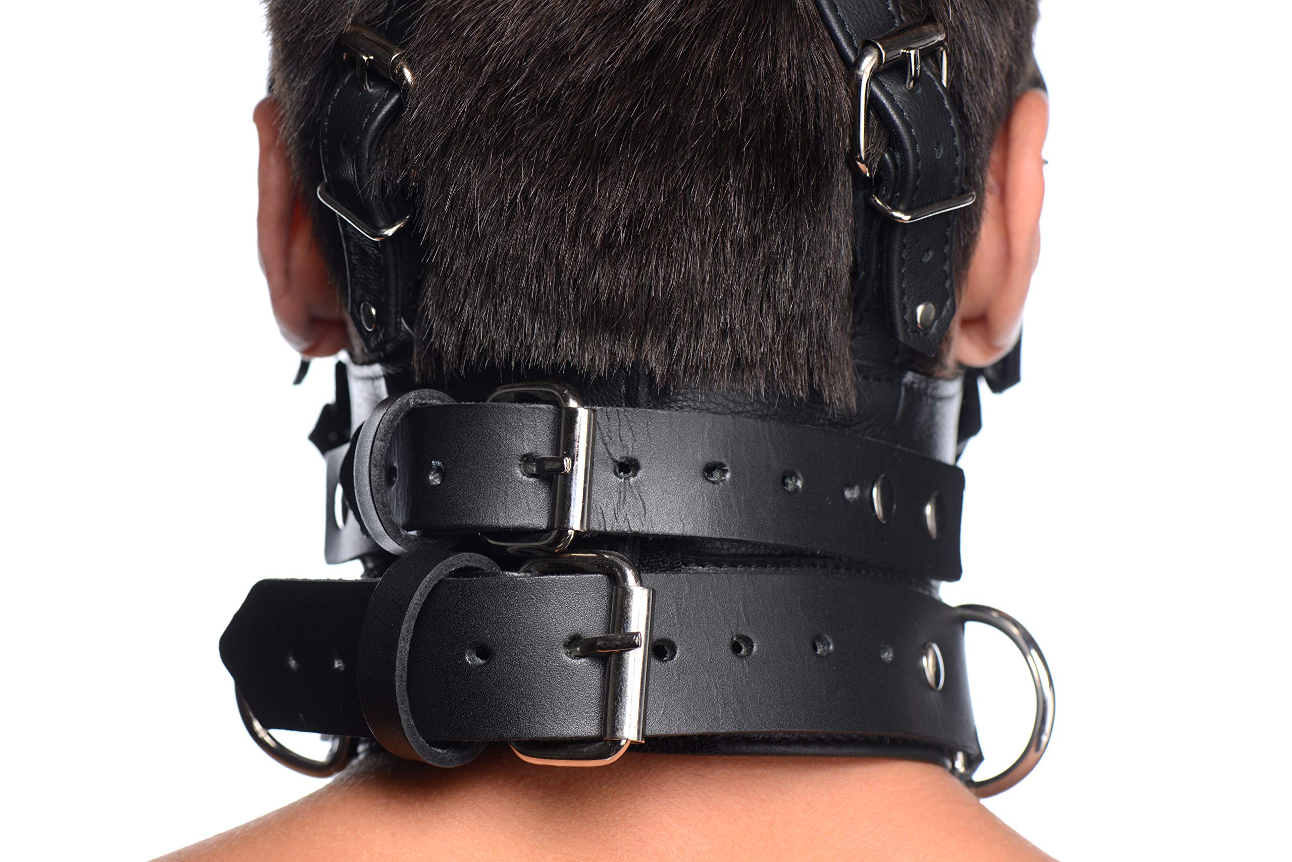 Premium Leather Head Harness with Detachable Gag - BDSM Restraint Gear for Adults, Bondage Accessories for Role Play & Sensory Play