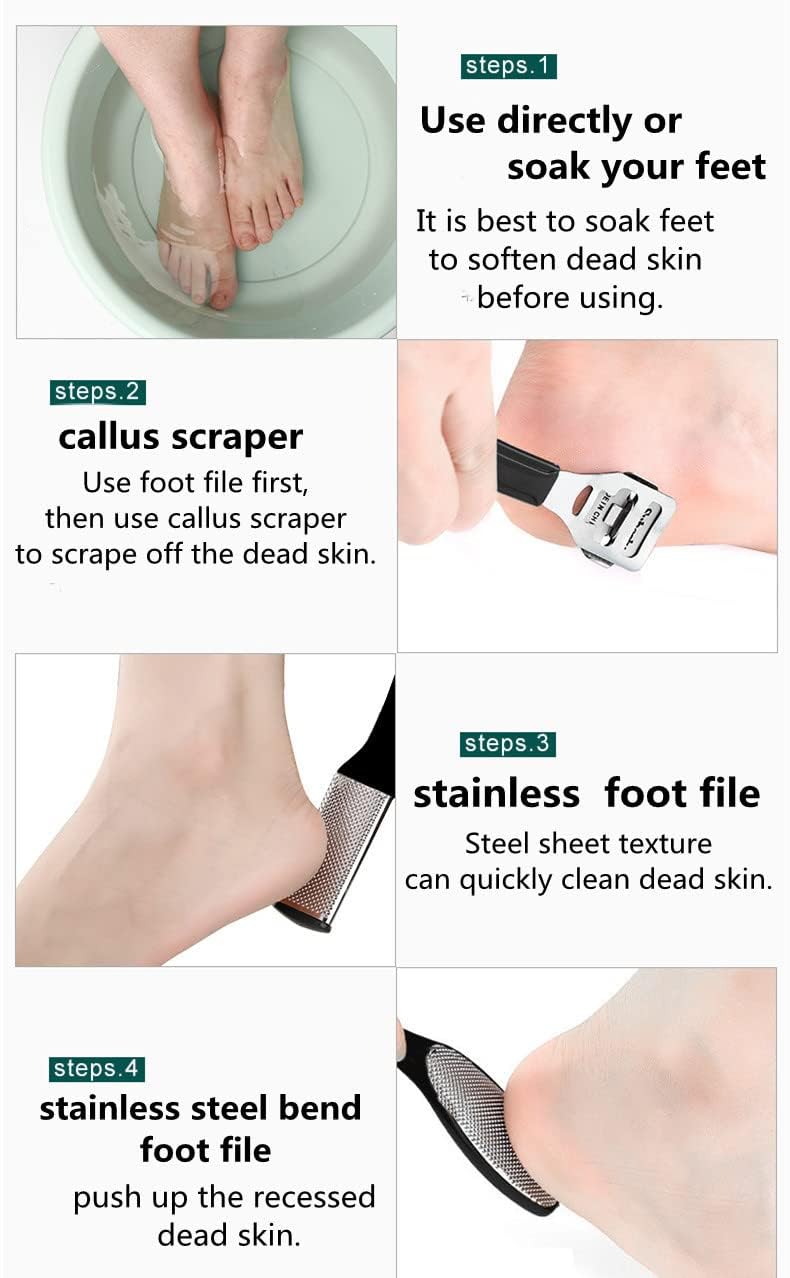 Premium 8-in-1 Pedicure Kit for Men & Women - Callus Remover, Foot File, Dead Skin Scraper & Complete Foot Care Set - Perfect for Home Spa, Salon Treatments & DIY Foot Care Routines