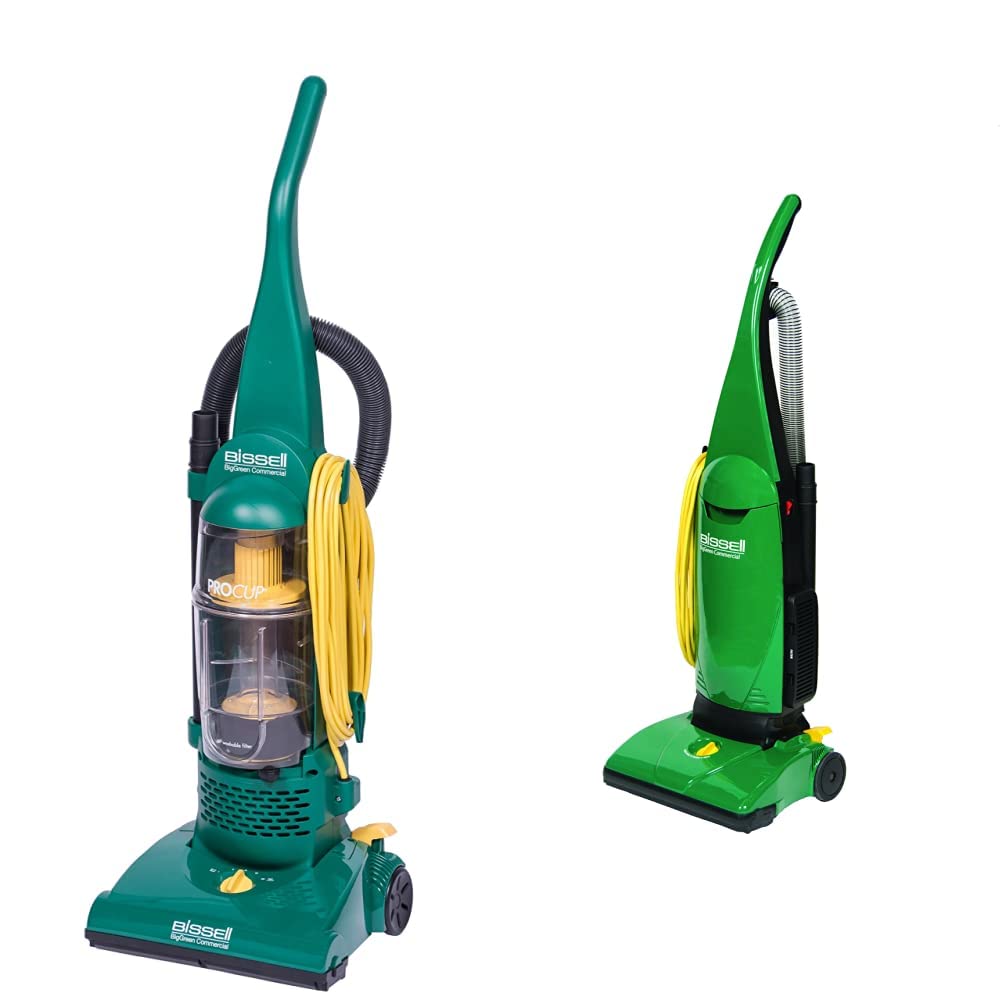 BISSELL Commercial Pro Upright Vacuum Cleaner with Dirt Cup - Green | BISSELL BigGreen Commercial PowerForce Bagged Upright Vacuum | Lightweight Industrial Vacuum for Office, Warehouse & Home Cleaning