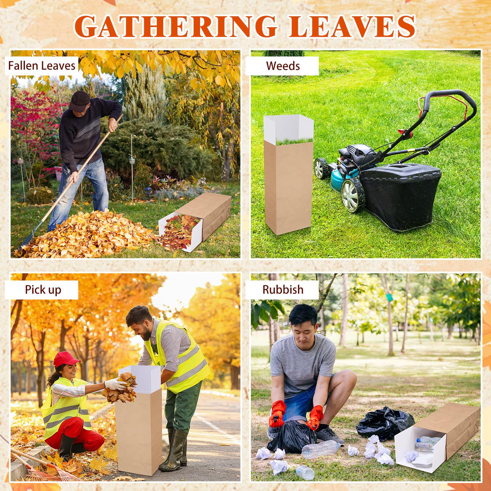 Tioncy 2 Pack Reusable Paper Leaf Bag Holder - Lawn Leaf Chute for Easy Yard Debris Collection, No Bending Required | Perfect for Fall Cleanup, Gardening, and Landscaping