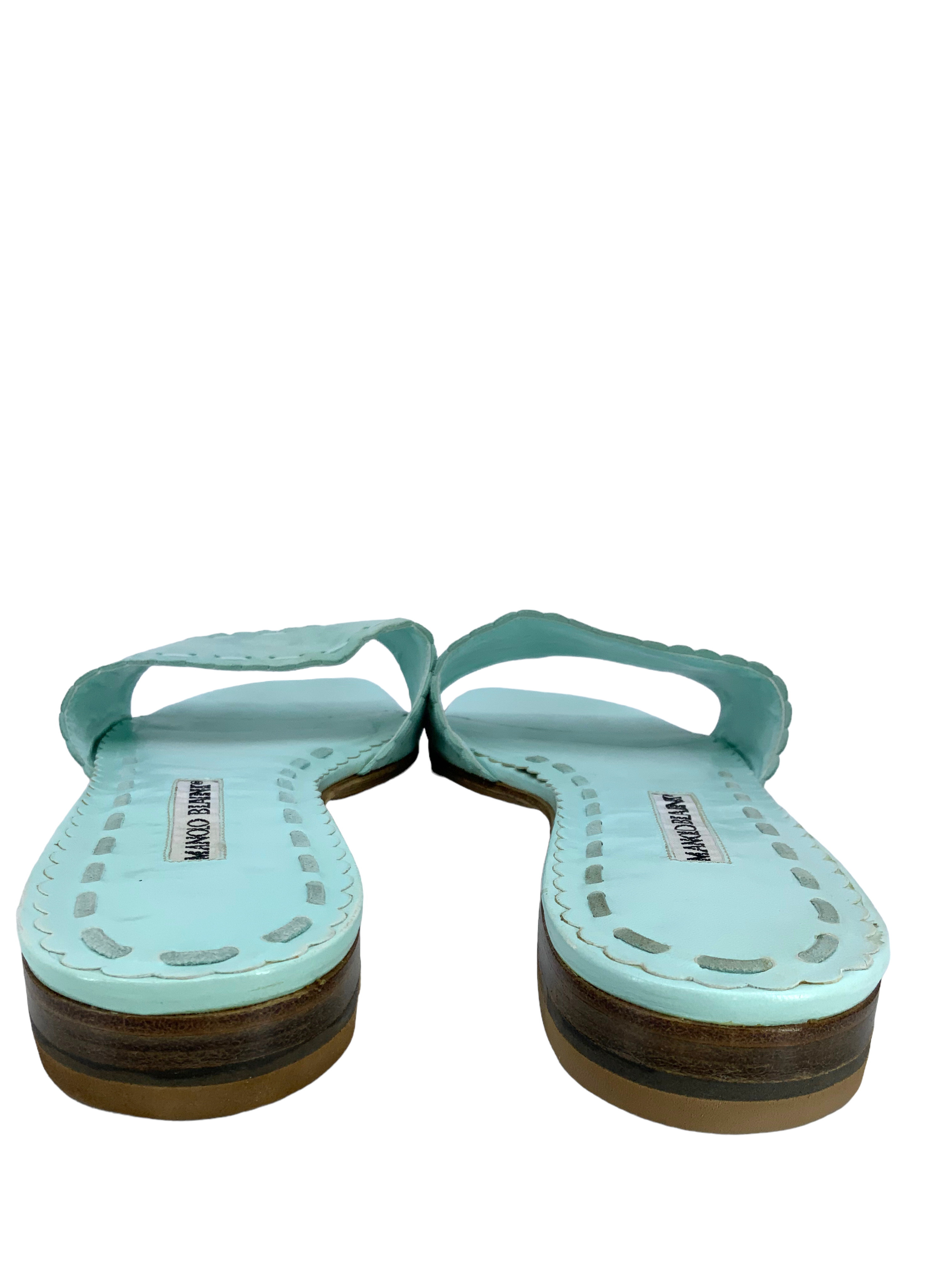Manolo Blahnik Suede Slide Sandals for Women - Size 11 | Comfortable Summer Open-Toe Shoes | Perfect for Beach, Vacation & Casual Outings