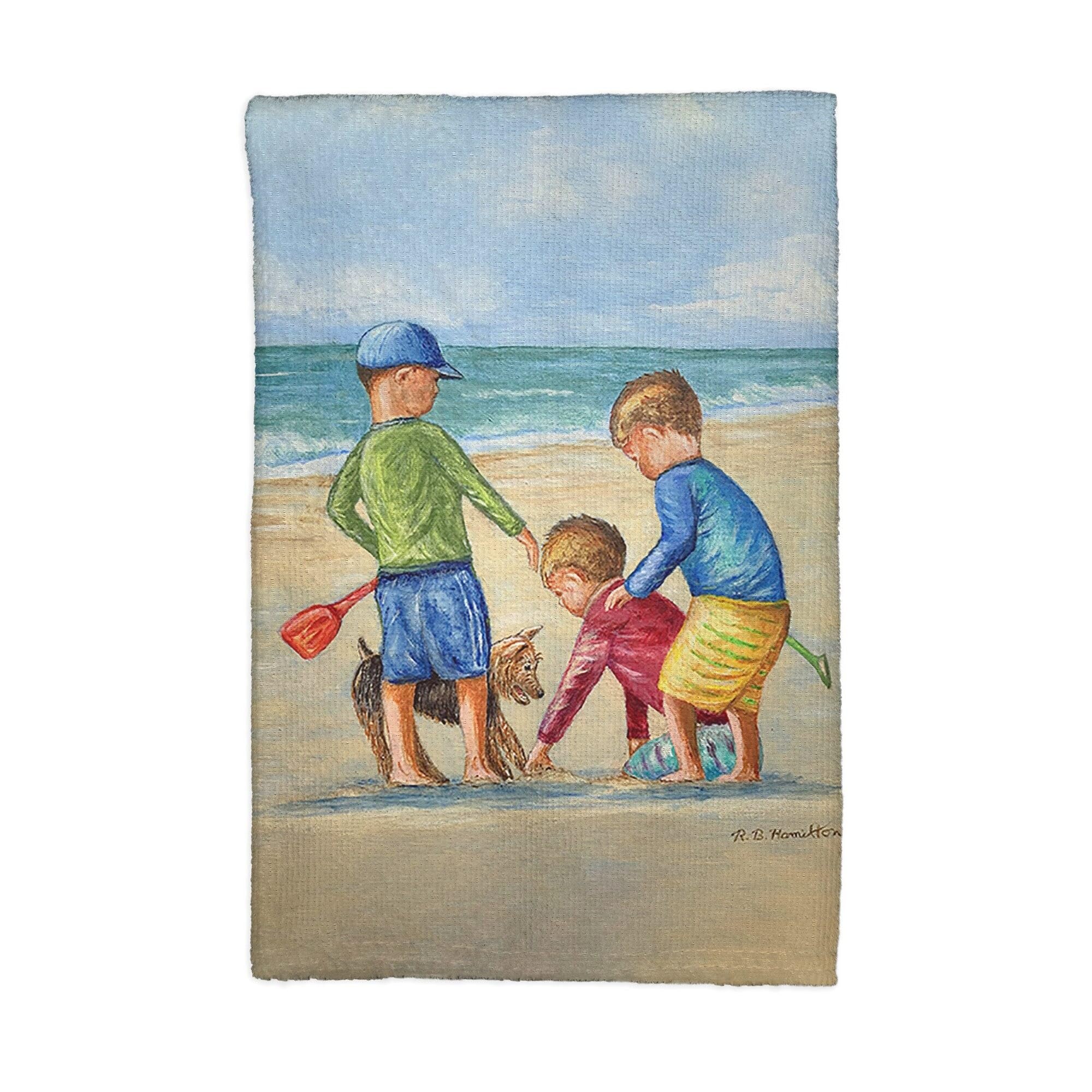 Betsy Drake KT1150 Buried Treasure Kitchen Towel Set - Absorbent & Decorative Dish Towels for Drying Dishes, Cleaning & Kitchen Decor - Vintage Style Cotton Tea Towels for Home & Gifts