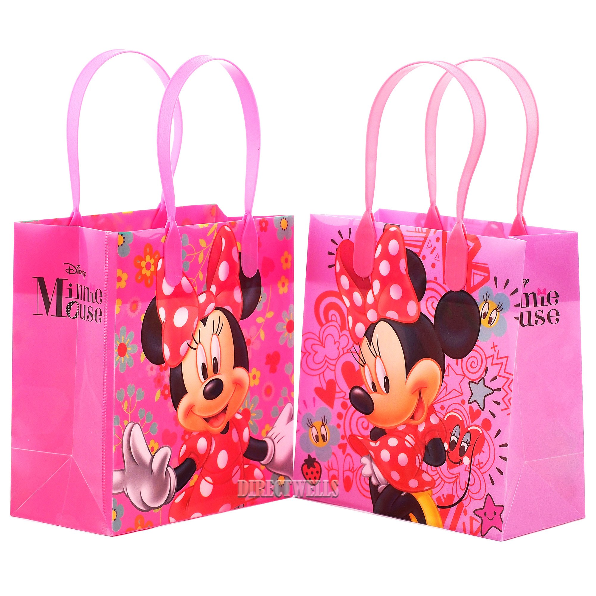 Disney Minnie Mouse Premium Party Favor Bags - 12 Pack Small Gift Bags for Birthday, Baby Shower & Wedding Favors - Cute Goodie Bags for Kids Party Supplies & Celebration Events