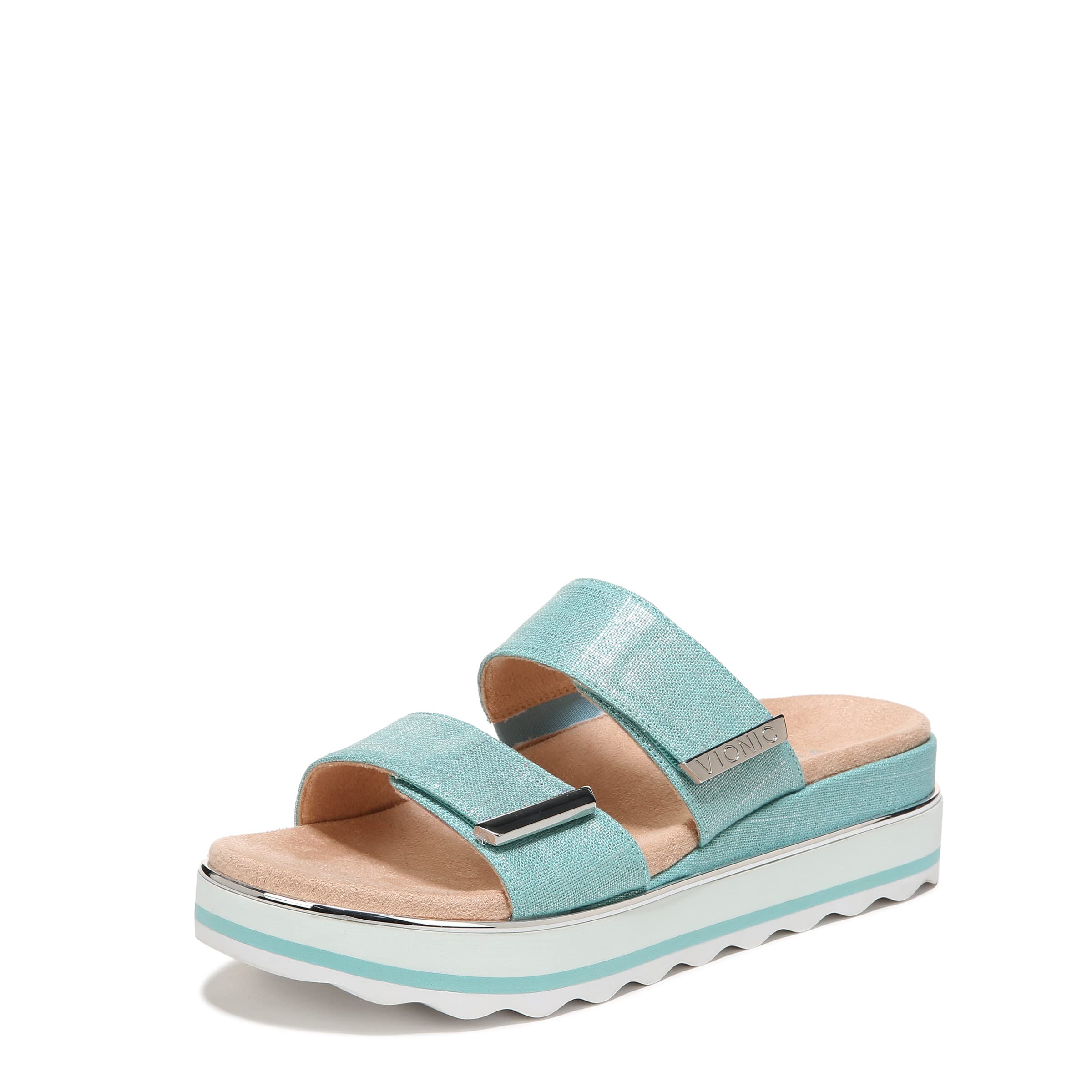 Vionic Women's Phoenix Brandie Slide Platform Sandal - Orthotic Arch Support Sandals with Cushioned Outsole | Comfortable Slip-On Flatform Shoes for Women Sizes 5-11 | Perfect for Beach, Poolside & Summer Outfits