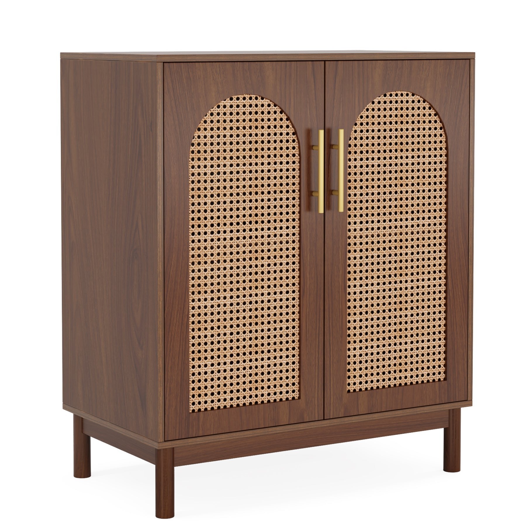 2-Piece Rattan Sideboard Buffet Set with Doors - Stylish Storage Cabinet for Dining Room, Living Room, or Entryway Organization