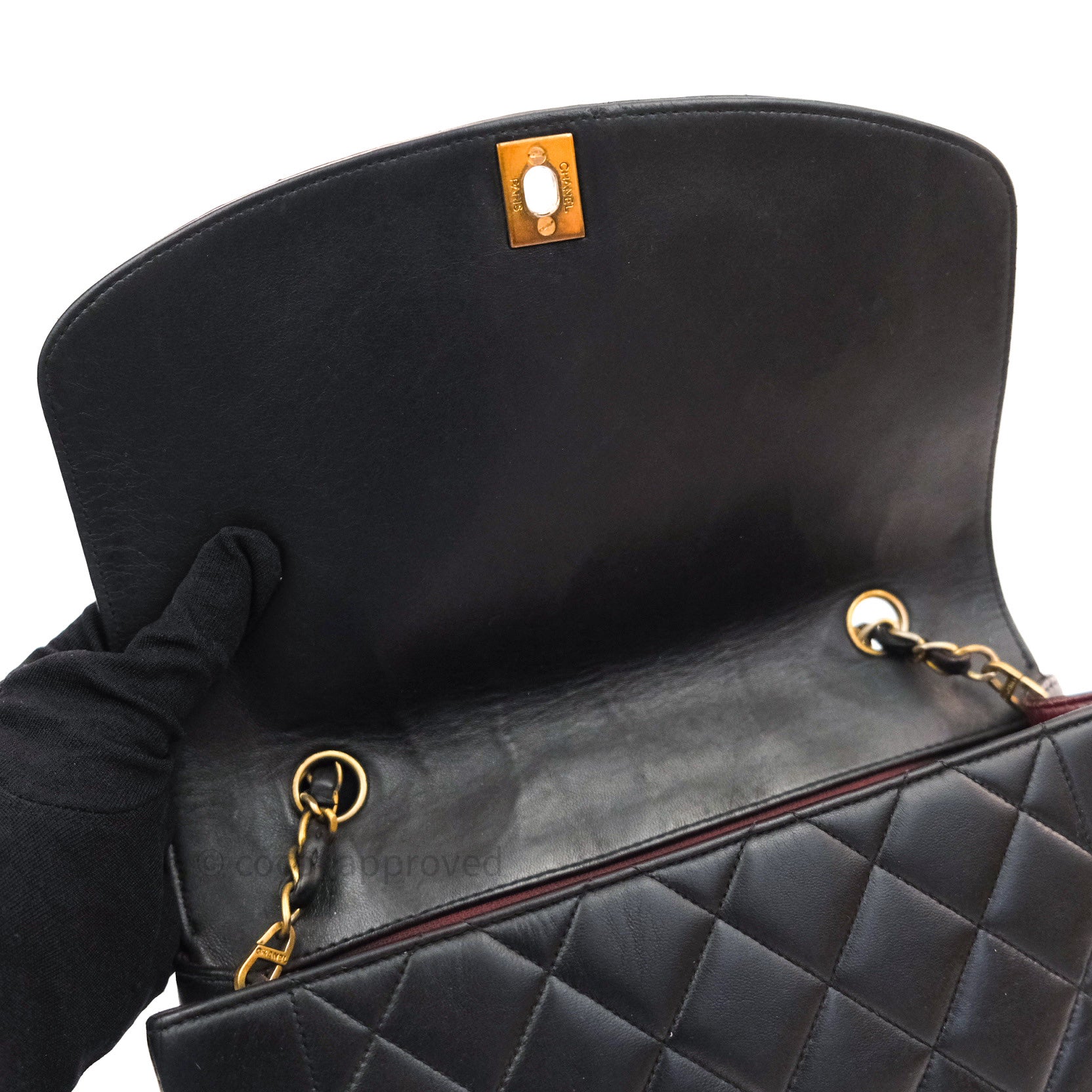 Authentic Chanel Black Quilted Lambskin Medium Vintage Classic Diana Flap Bag - Luxury Handbag for Women, Perfect for Evening Parties & Special Occasions