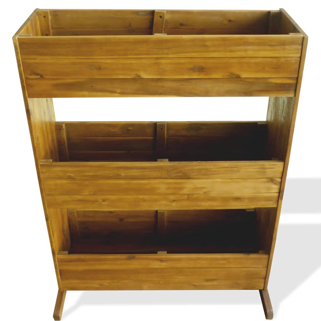 Elevated Raised Garden Bed - 3-Tier Solid Acacia Wood Planter Box with Legs for Vegetables, Flowers & Herbs | Outdoor Gardening, Backyard, Patio & Balcony Planting Solution