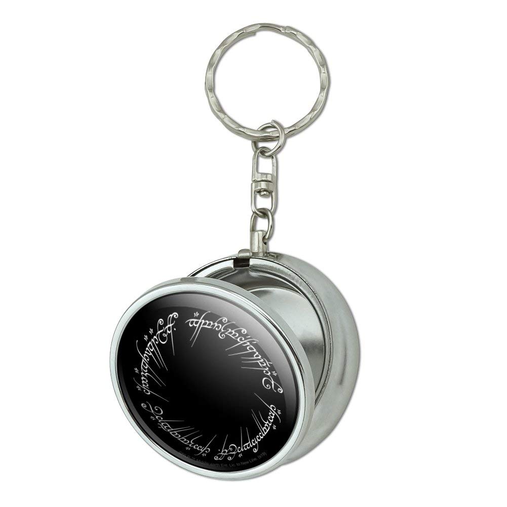 The Lord of The Rings Mordor Script Portable Travel Ashtray Keychain with Cigarette Holder - Compact Pocket Purse for Fans - Perfect for Travel, Camping & Collectibles