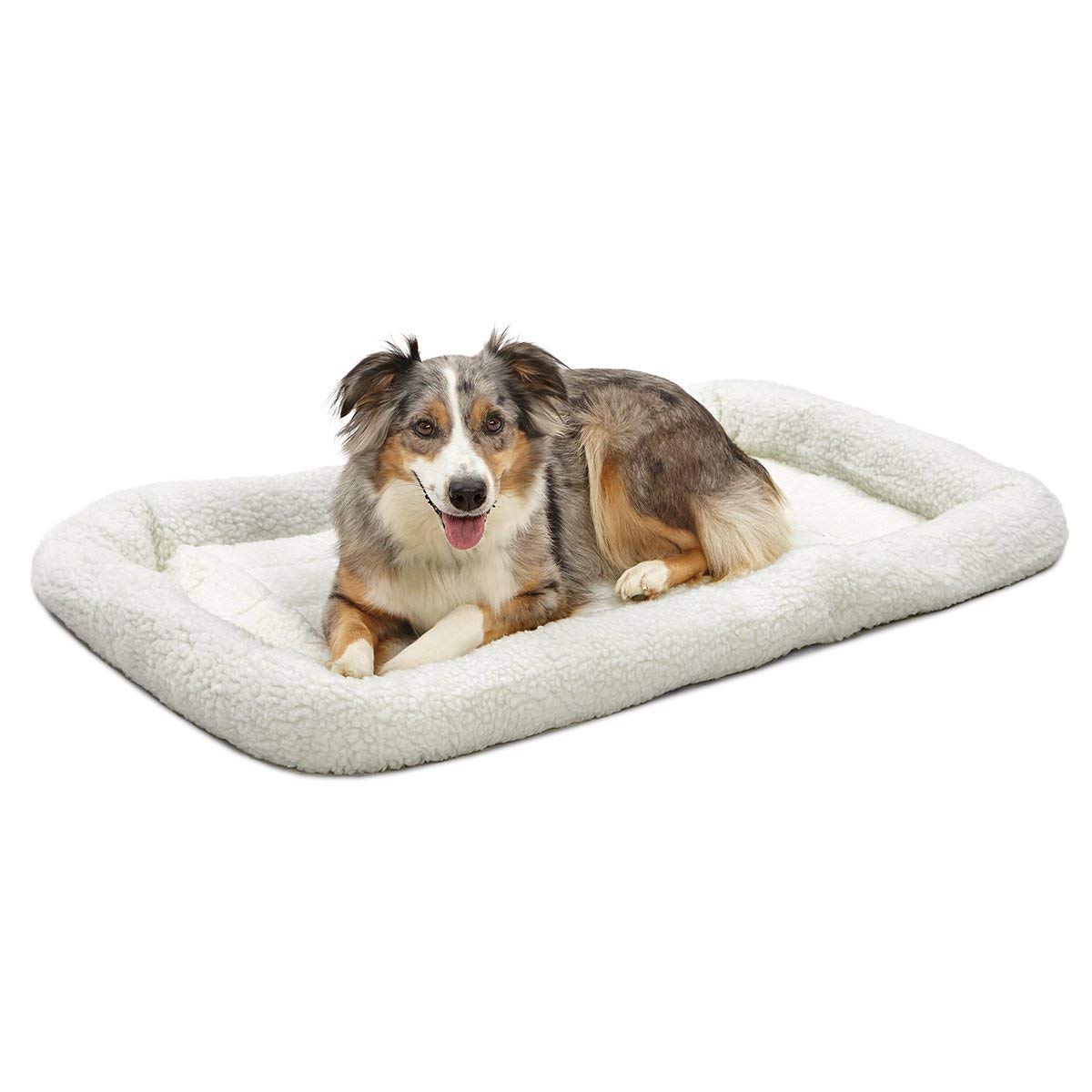 MidWest Homes for Pets 42-Inch Large Bolster Dog Bed with Soft Fleece Cover - Comfortable & Durable Pet Bed for Big Dogs, Fits 42L Dog Crates - Machine Washable & Easy Care - Perfect for Home, Kennel, or Travel Use