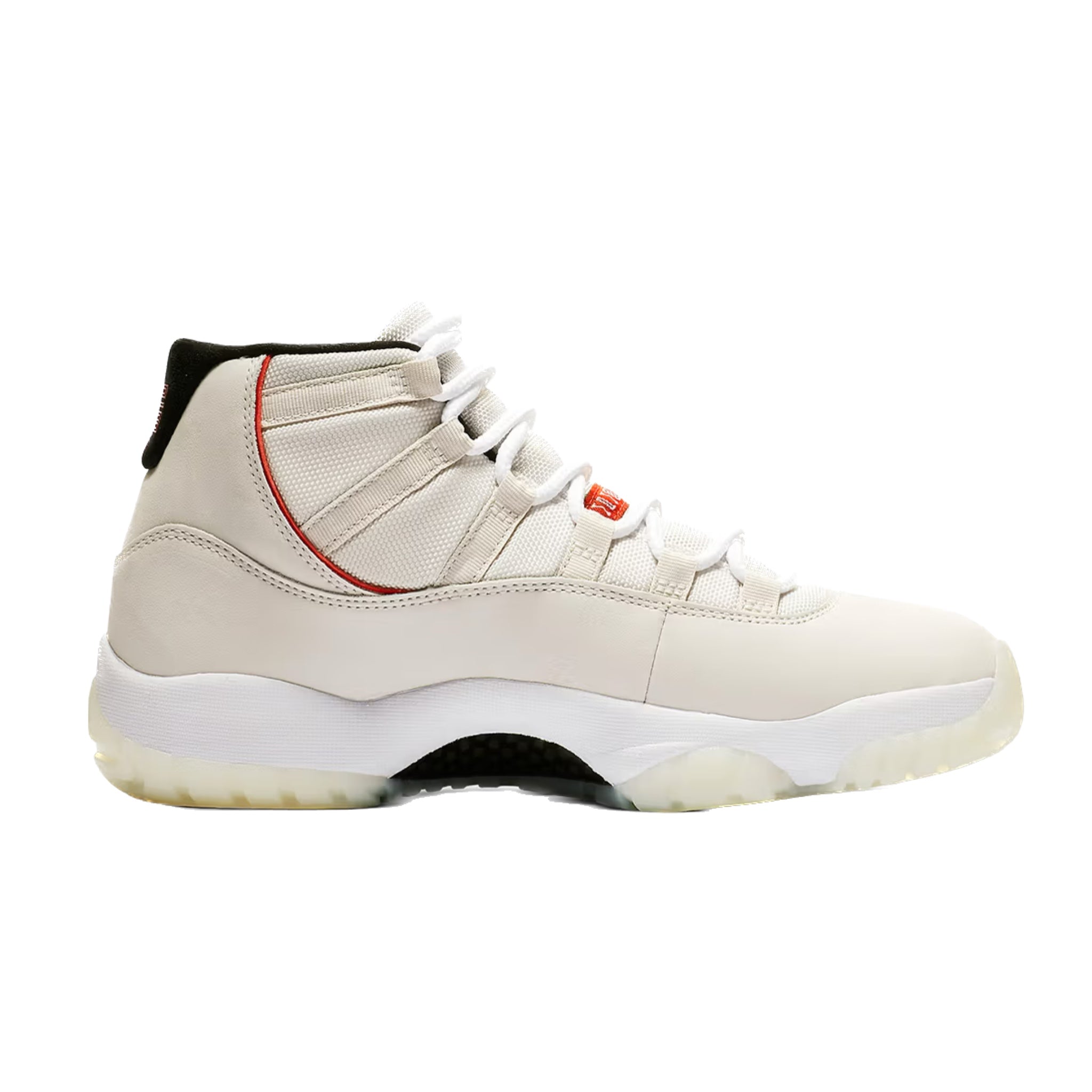 Air Jordan 11 Retro Platinum Tint Sail University Red Black Basketball Shoes - Men's High-Top Sneakers for Casual Wear & Court Performance