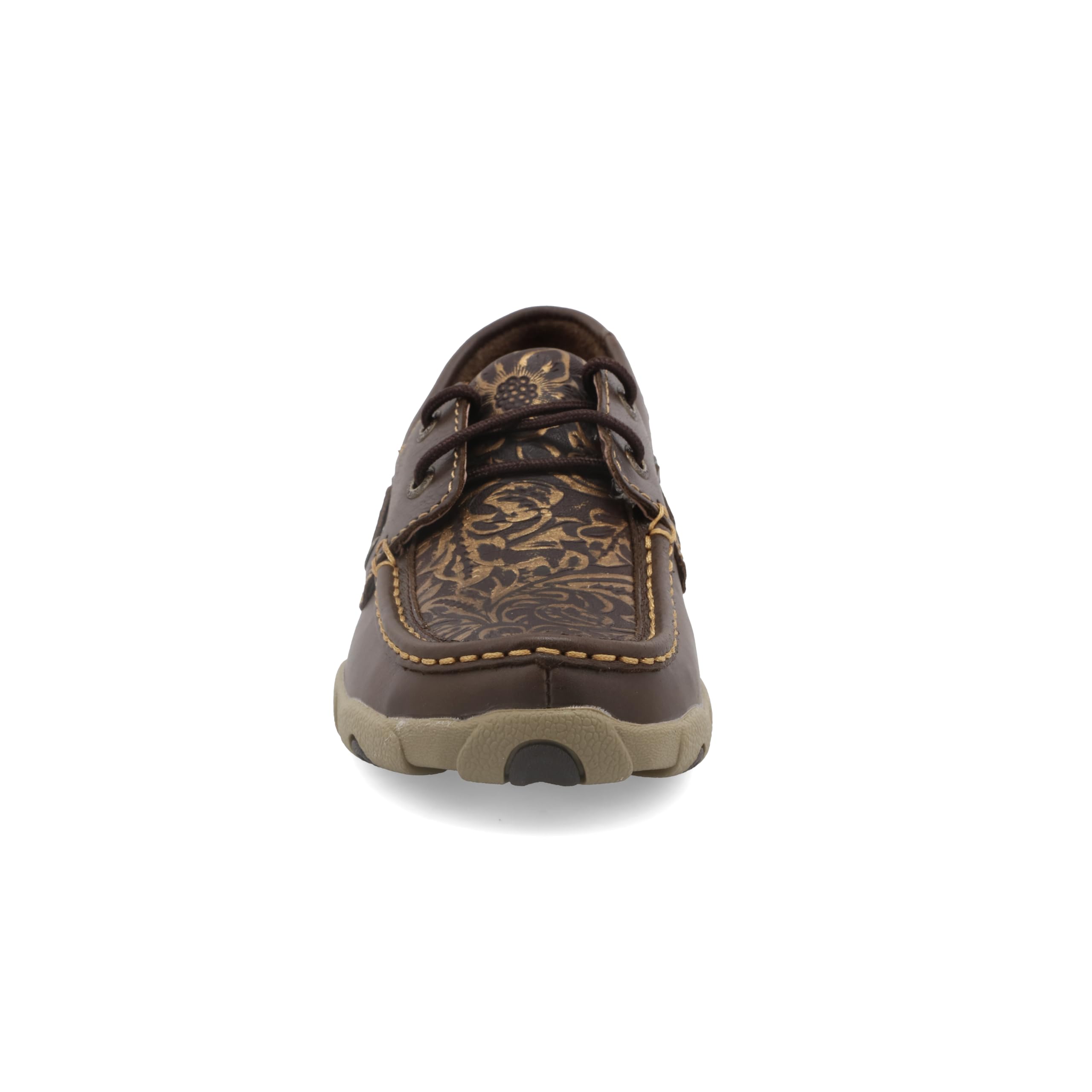 Twisted X Women's Comfortable Boat Shoe Driving Moc - Slip-Resistant Moc Toe Loafers for Casual Wear, Boating & Outdoor Activities