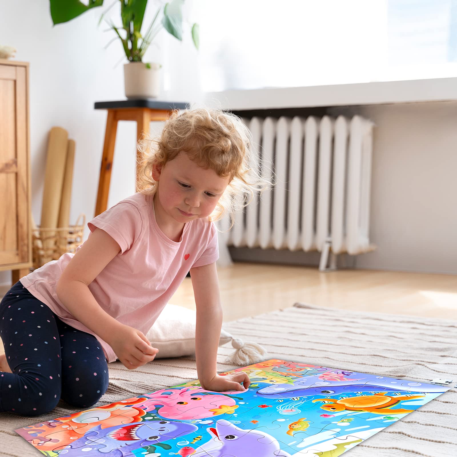 Jumbo Floor Puzzle for Kids - 48Pcs Underwater Jigsaw for Toddlers 3-8 Years | Educational Toy for Preschool Learning & Gifts