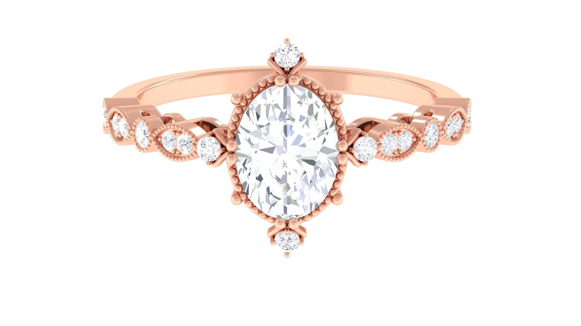 1.50 CT Oval Cut Moissanite Solitaire Engagement Ring in 14K Solid Gold - Vintage Style Wedding Ring for Women, Proposal Gift, Anniversary Jewelry - Perfect for Romantic Proposals, Weddings & Special Occasions