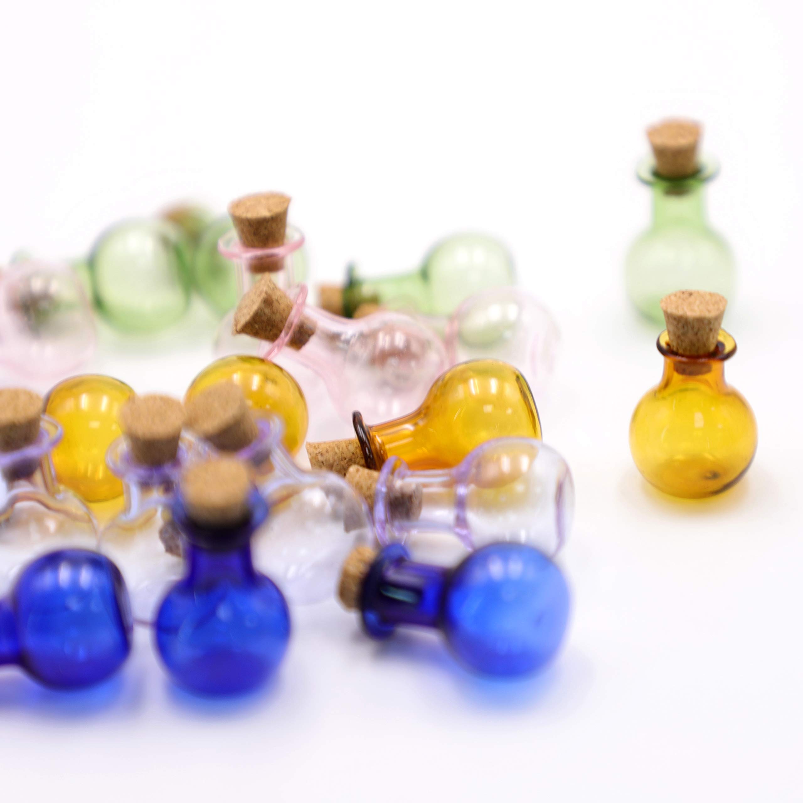 SHAOTONG 2ml Small Mini Glass Bottles with Cork Stoppers - 20 Pack for DIY Crafts, Wedding Favors, Message in a Bottle, Party Decorations & Home Decoration