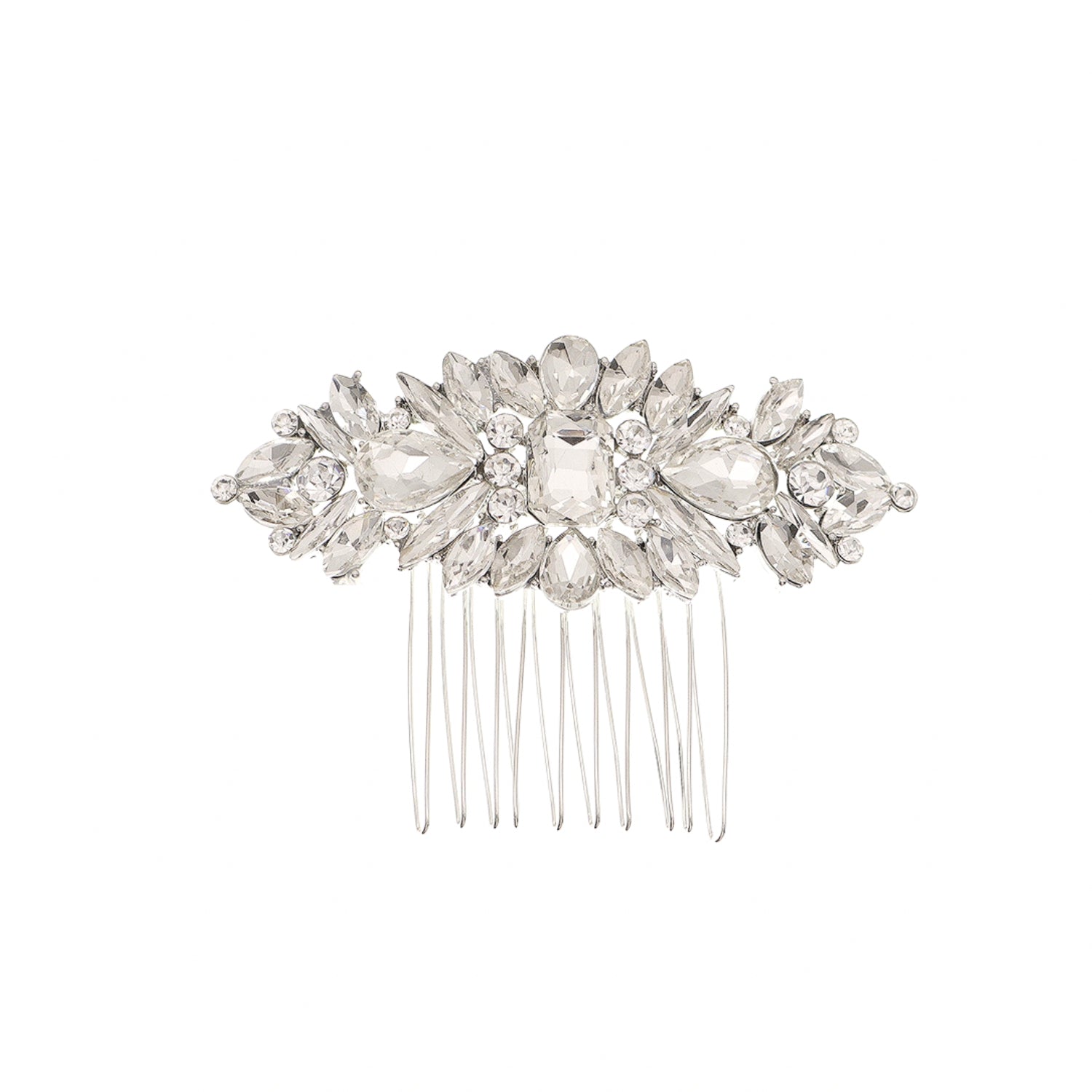 Sparkling Silver Rhinestone Bridal Hair Comb - Crystal Wedding Hair Clip for Women & Girls | Elegant Bridal Accessory for Weddings, Prom & Special Occasions