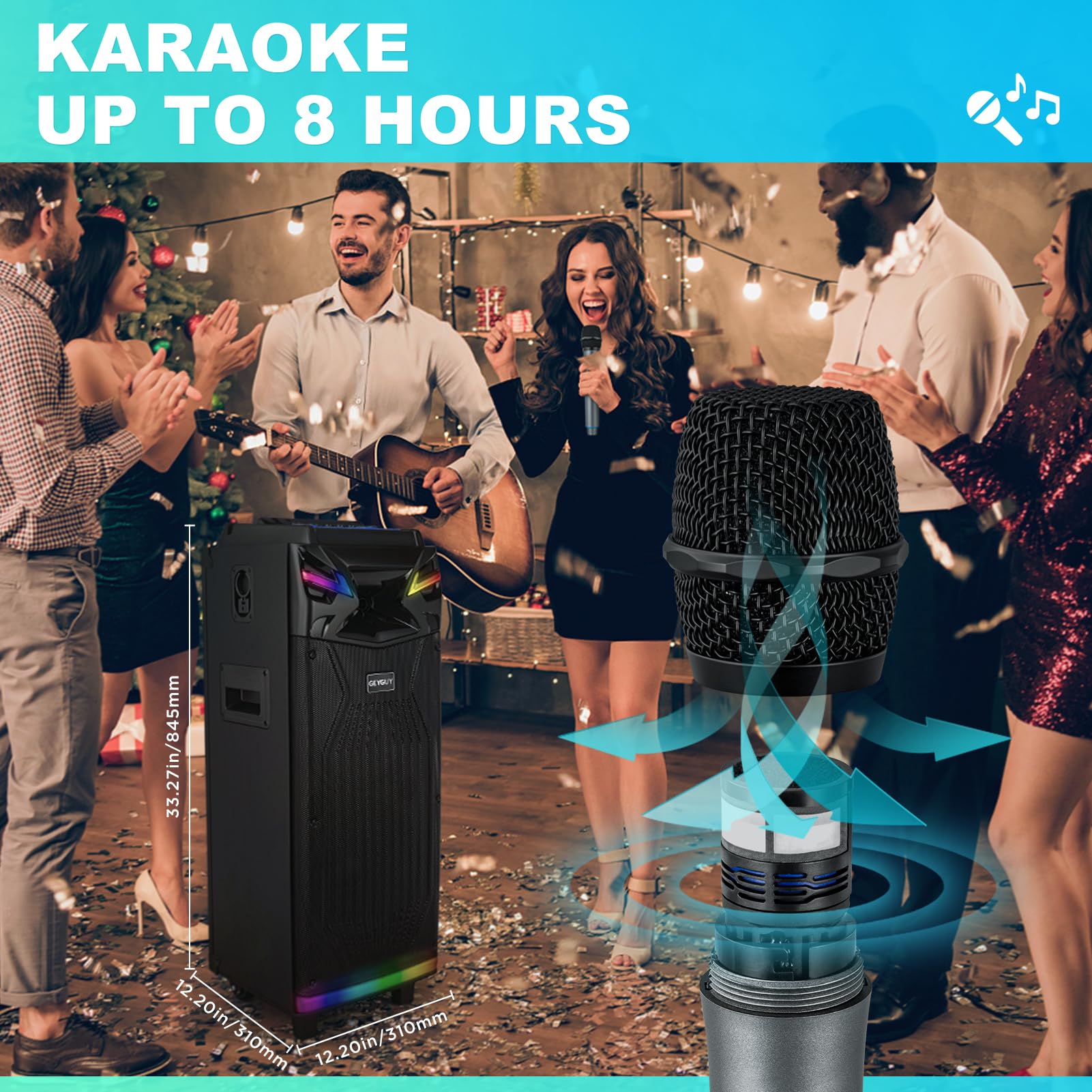 Portable Karaoke Machine for Adults with 10
