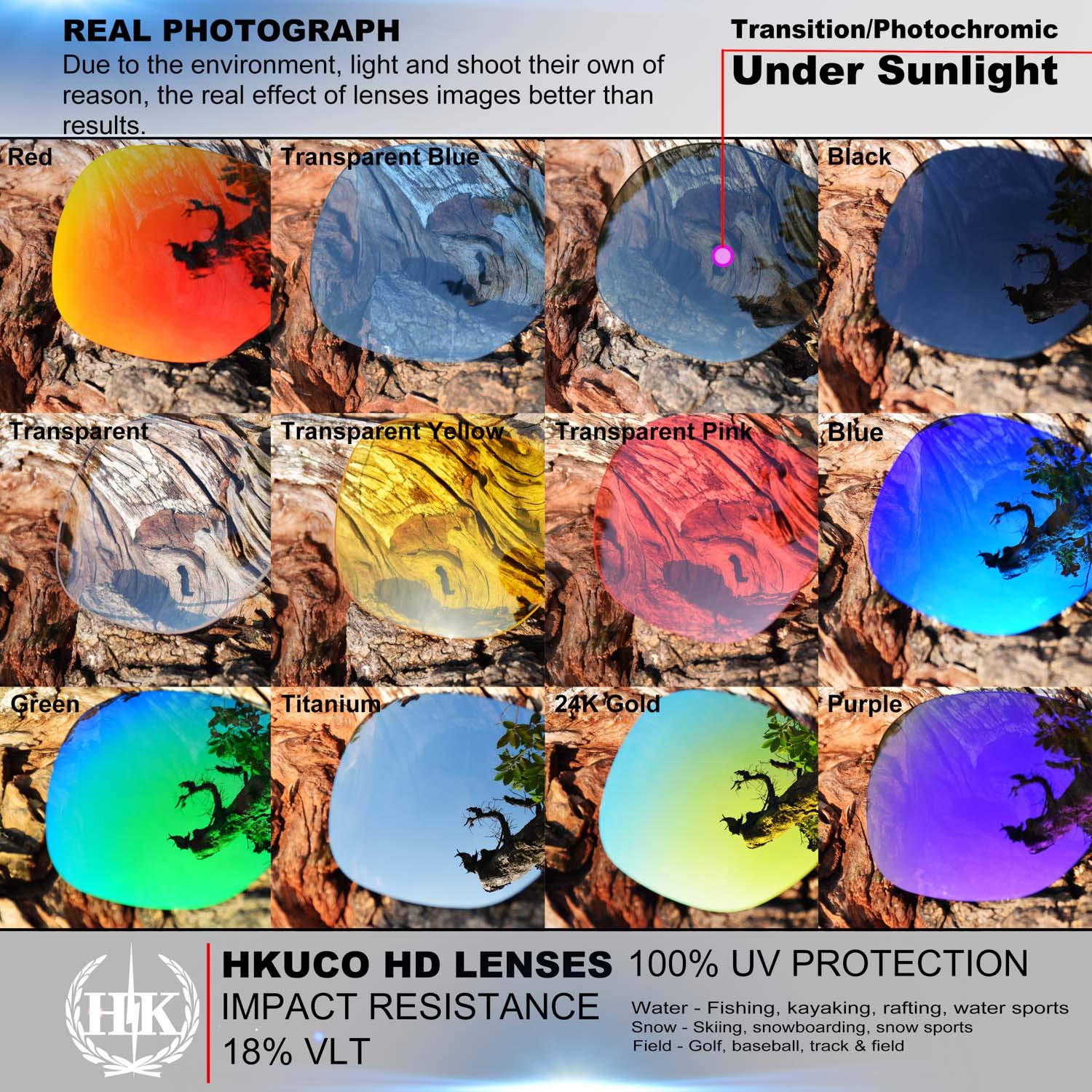 HKUCO Replacement Lenses for Oakley Whisker Sunglasses - Polarized Sunglass Lenses for Men - UV Protection, Anti-Glare - Perfect for Running, Cycling & Outdoor Sports